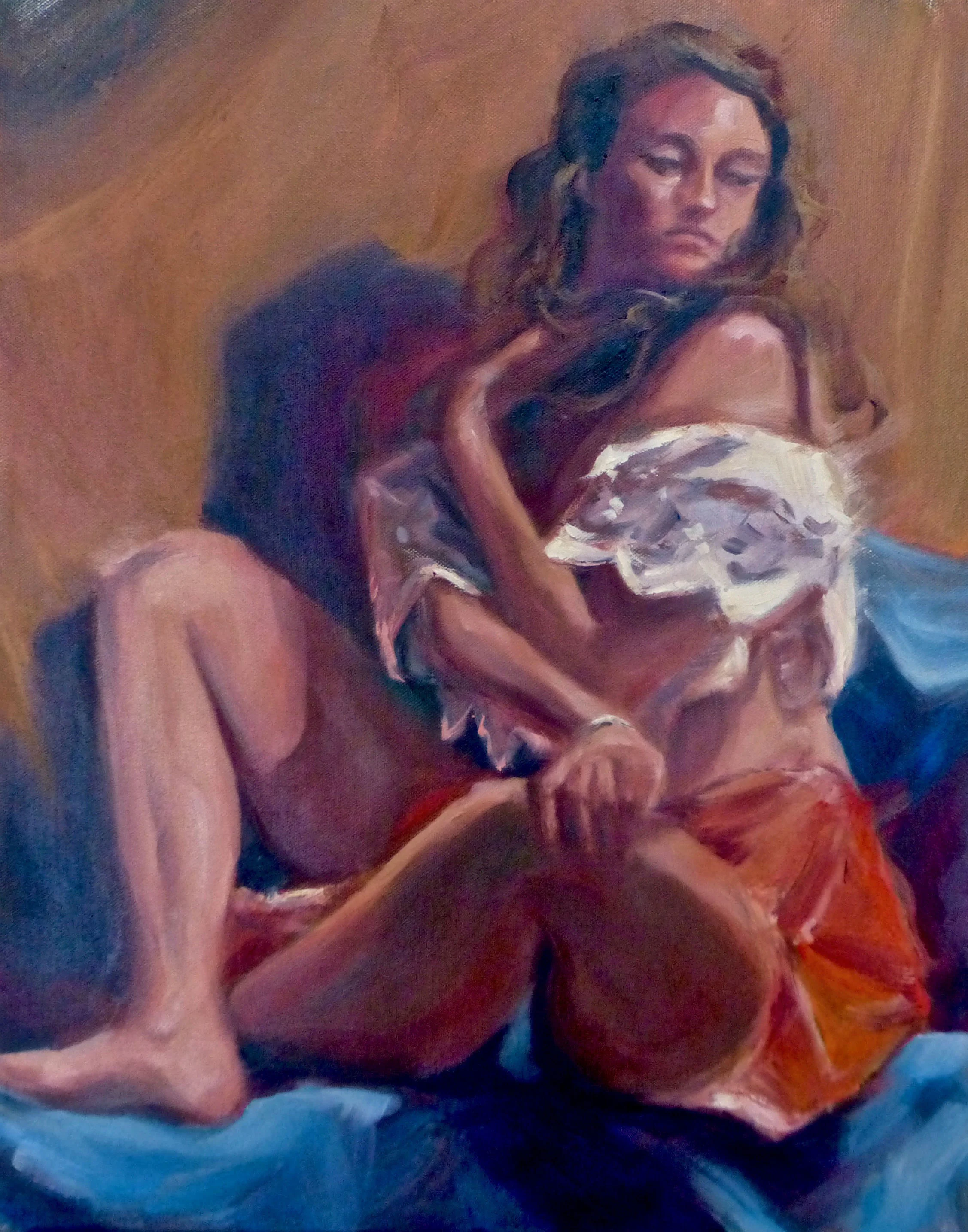“Pretty in Lace” by Greta Mattingly, OIl, 20x16in, 2018, $950