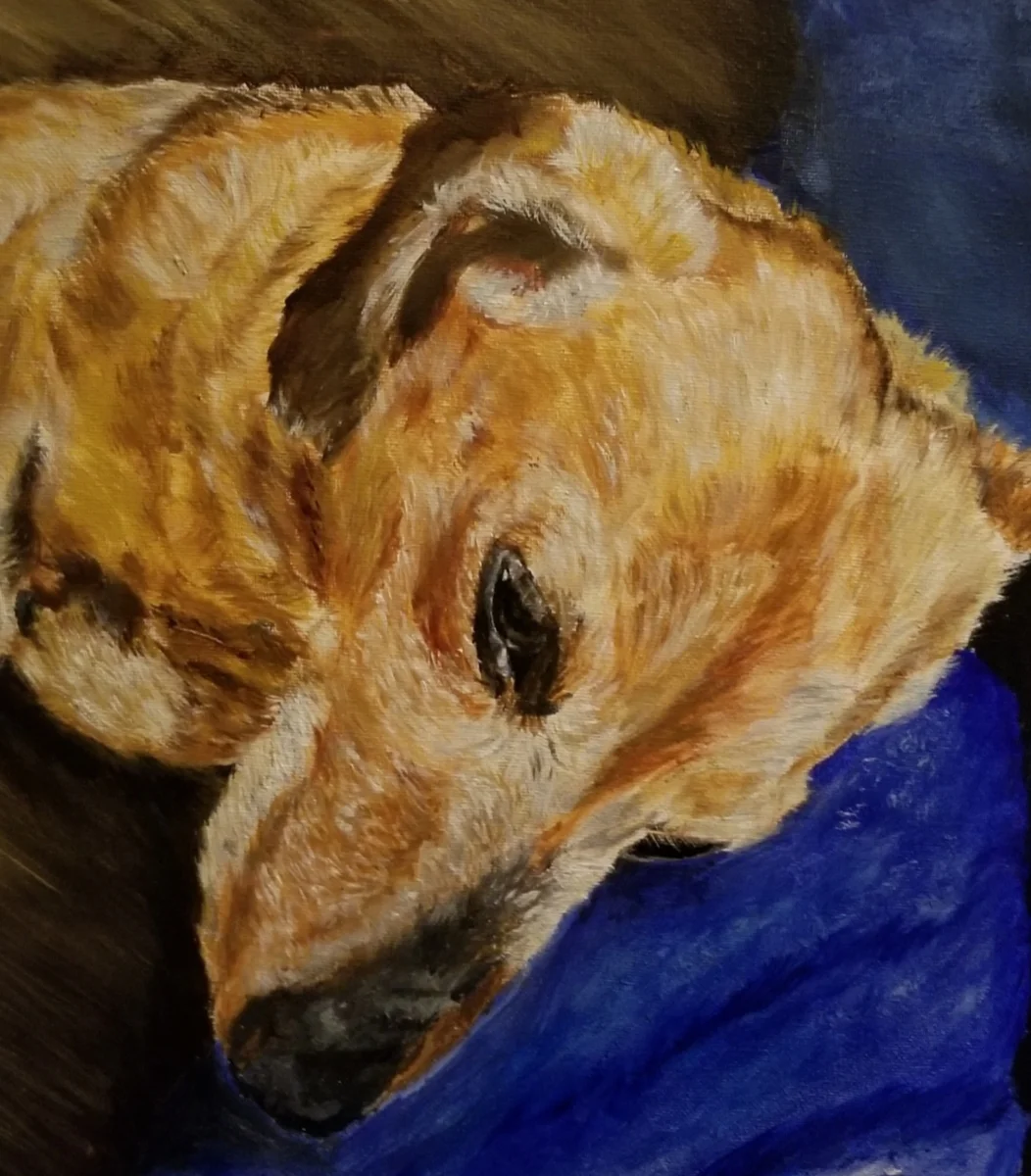 “Low Rider” by Macei Hamilton, Acyrlic on canvas, 12x16in, 2019, Private Collection