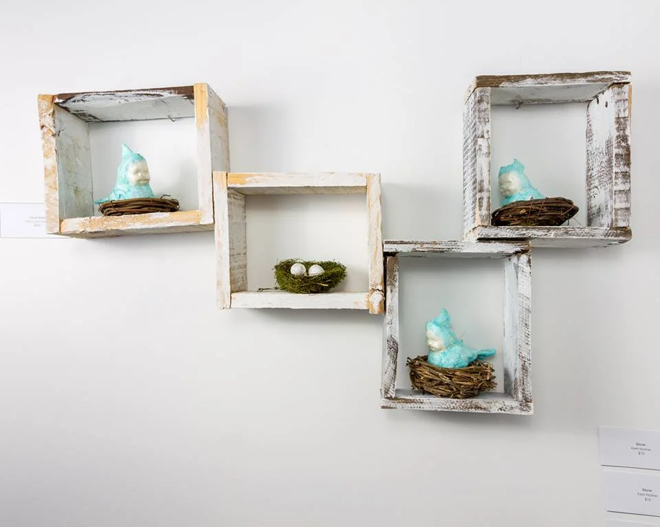 “Cloud Birds” by Jada Lynn Dixon, Mixed Media, 26x12in, 2019, $350