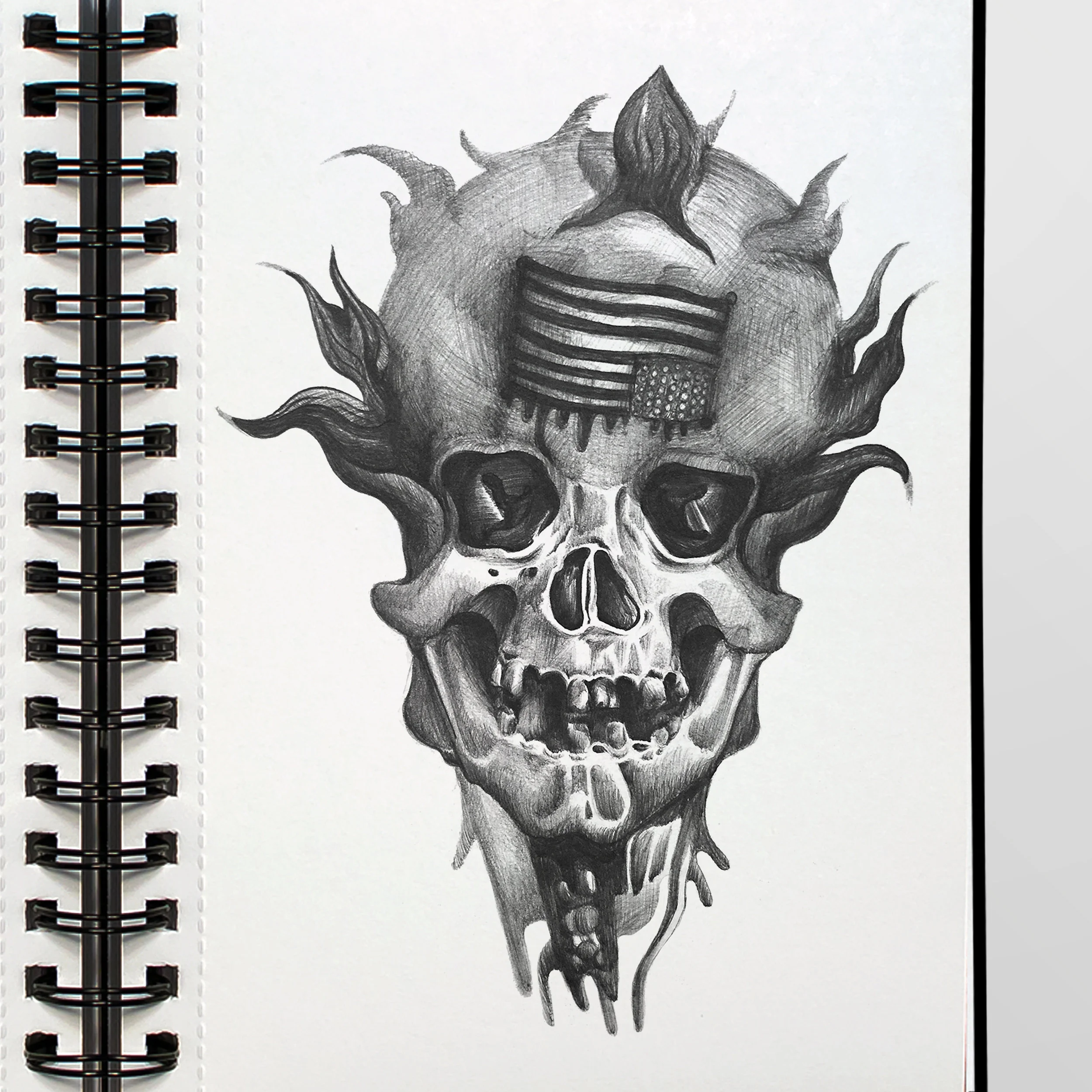 BURN, ink on paper.