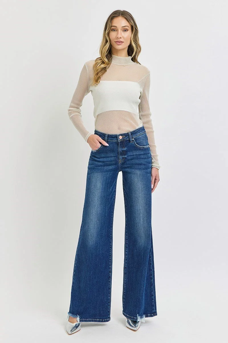Mid Rise Wide-Leg Jeans