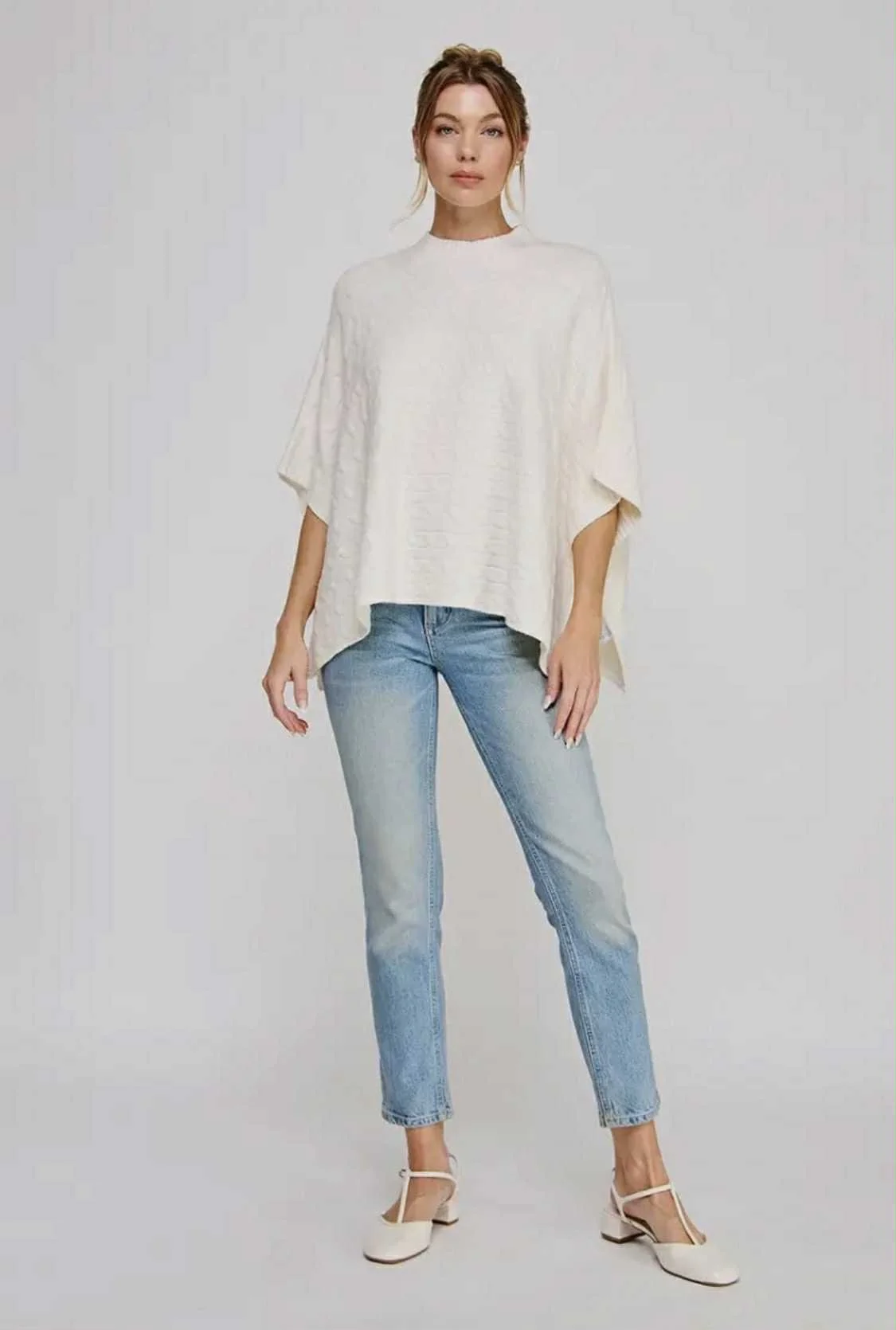 Chic Mock Neck Poncho