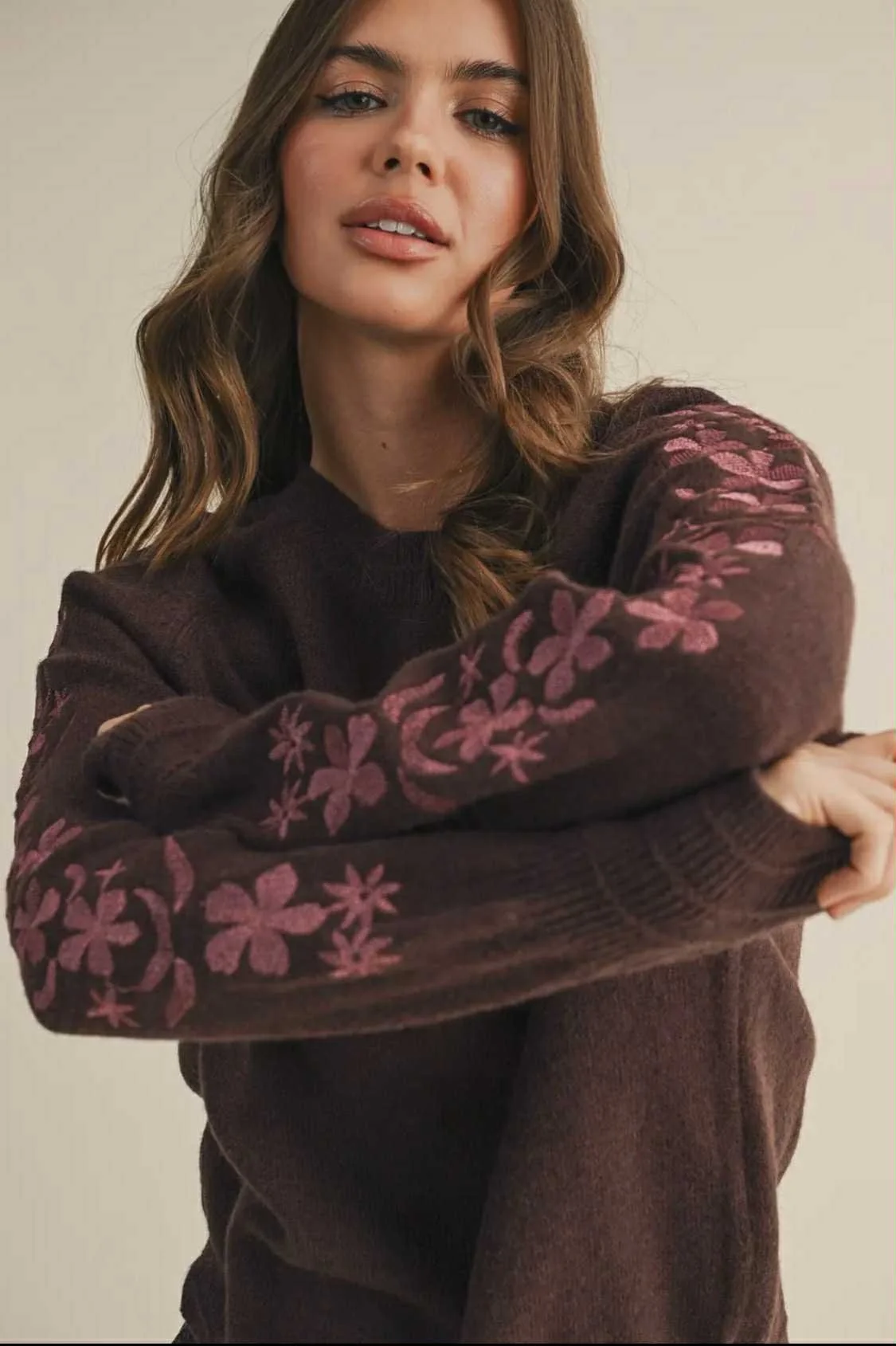 Floral Bloom Embroidered Sweater