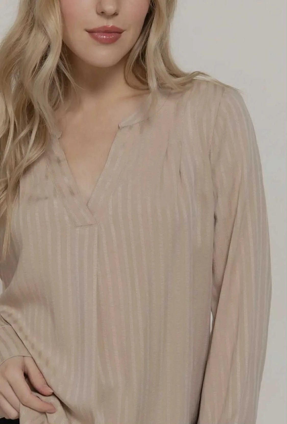Elegant Textured Blouse in Beige