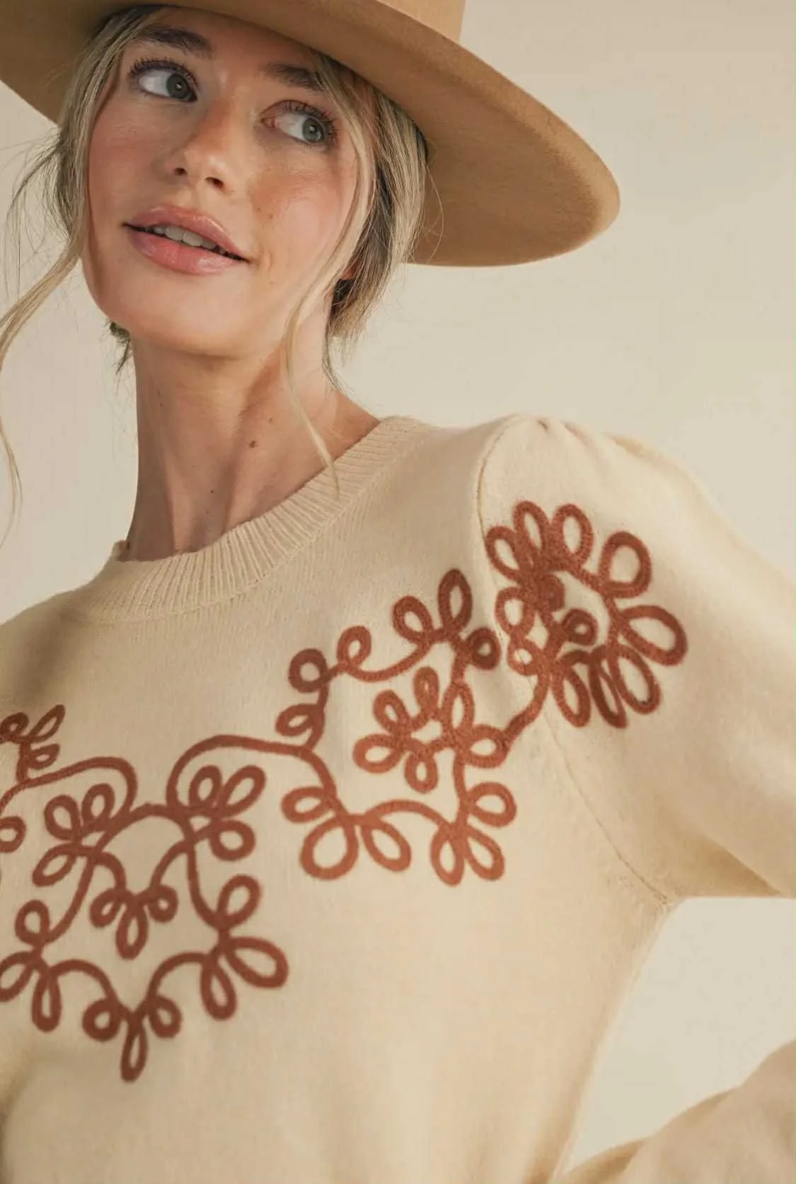 Floral Embroidered Sweater
