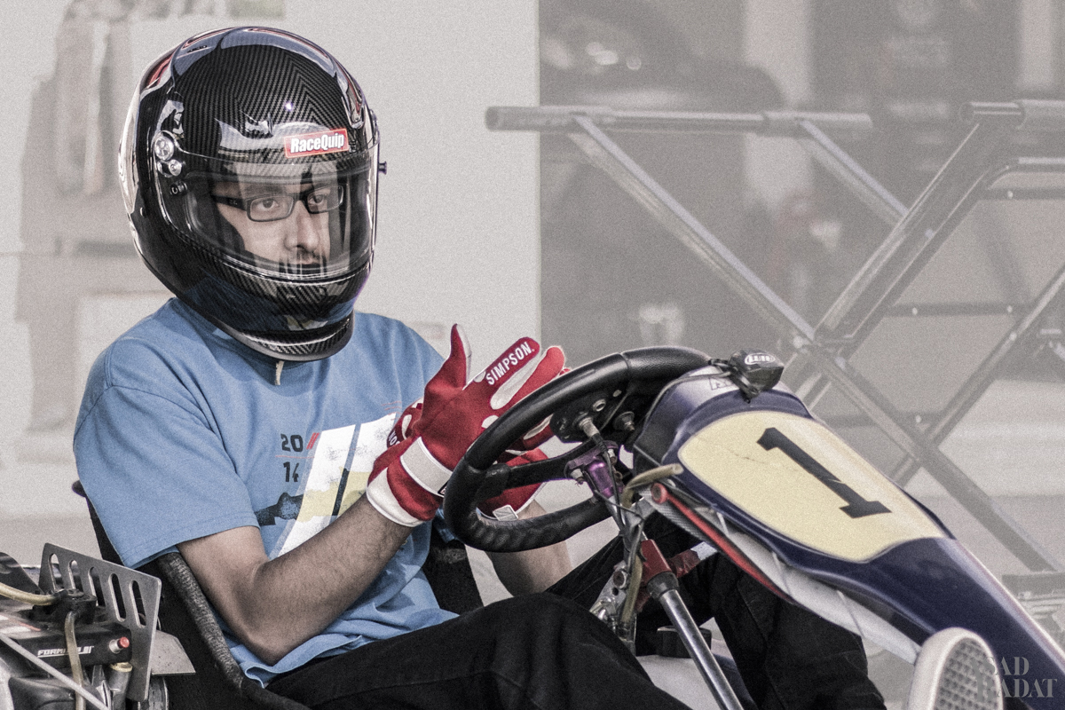 Preparing for the World Formula karting session.