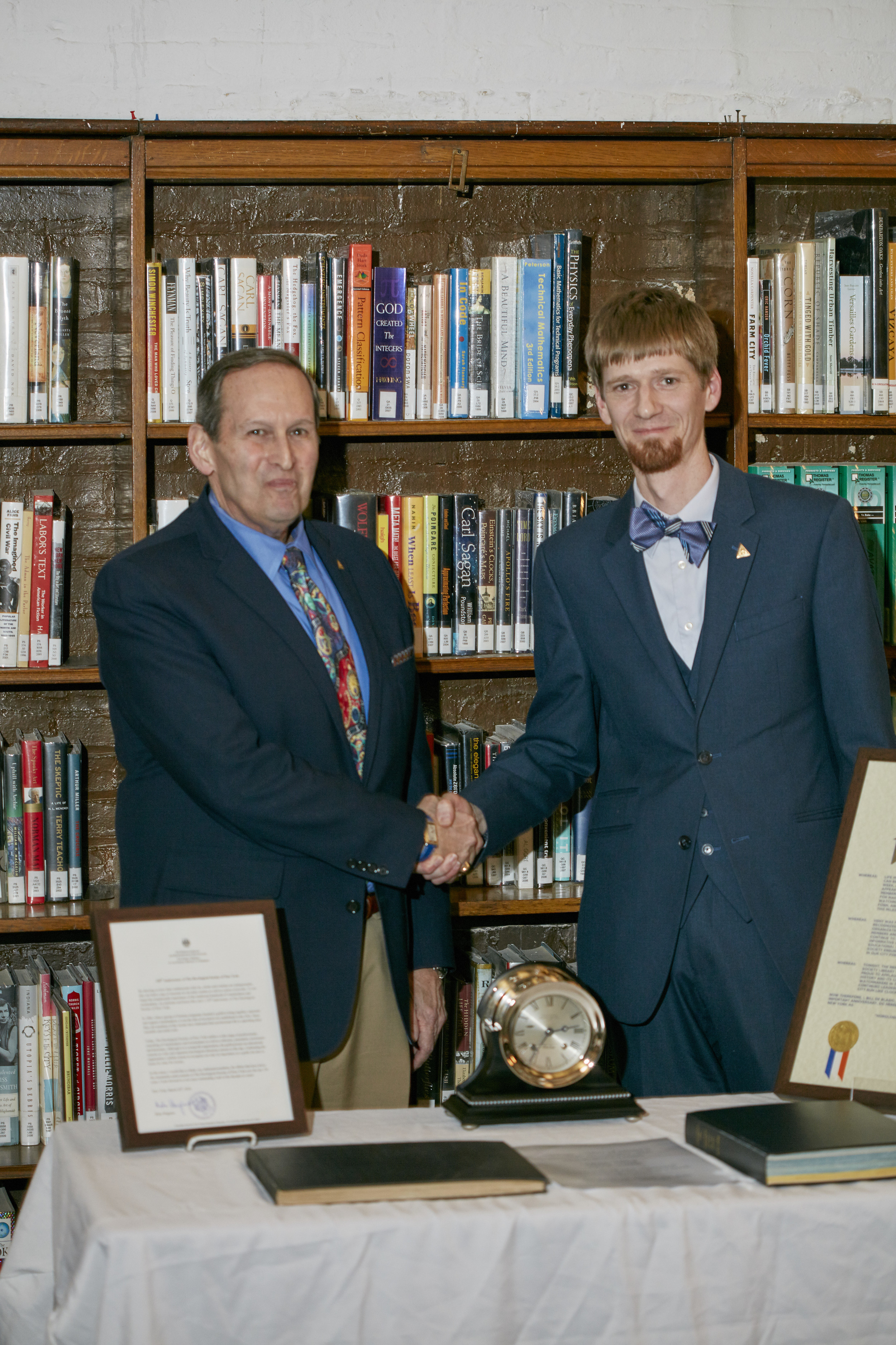  Edwin Hydeman, President of HSNY &amp; Jordan Ficklin, Executive Director of the American Watchmakers-Clockmakers Institute 