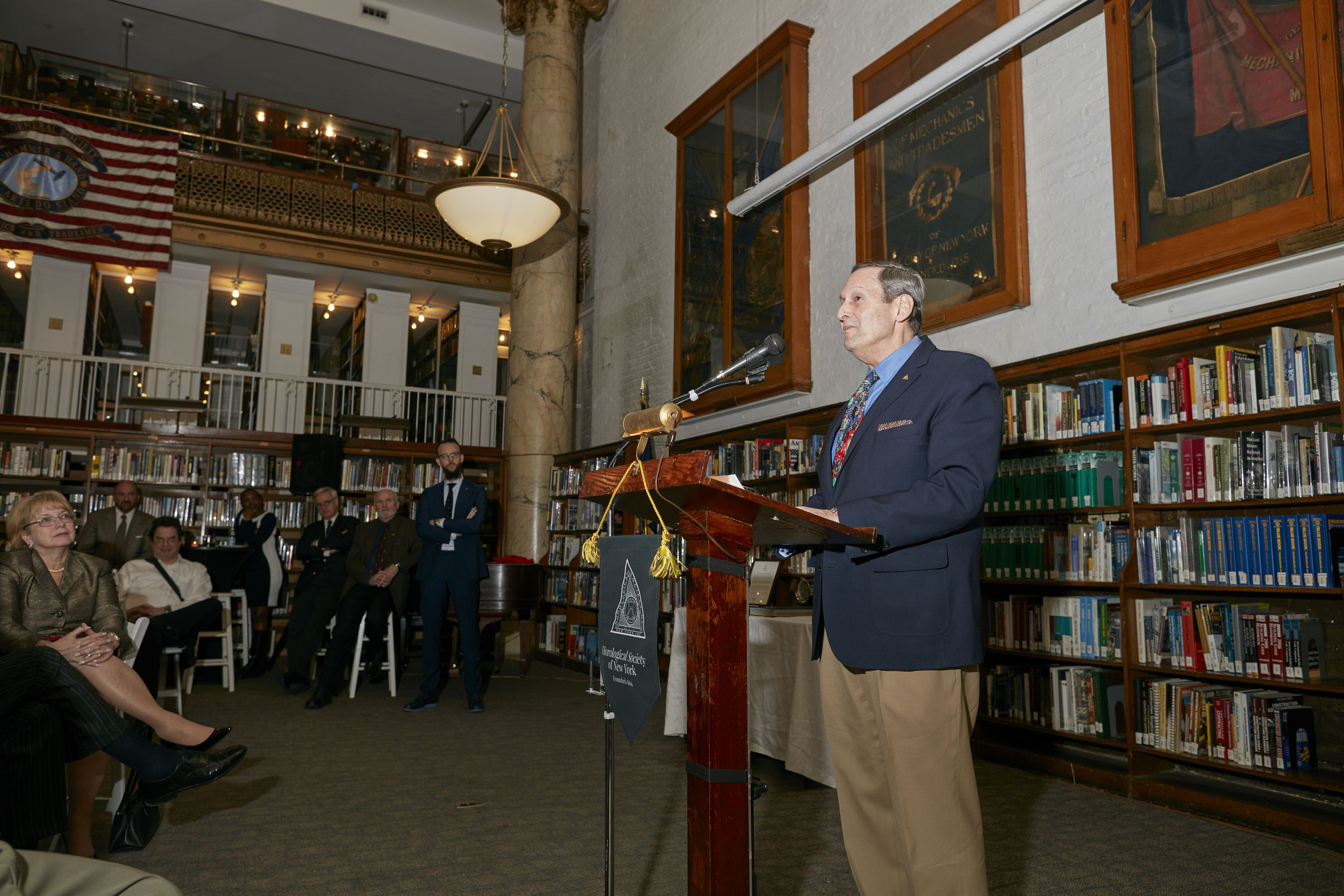   Edwin Hydeman, President of HSNY, speaking to the crowd  