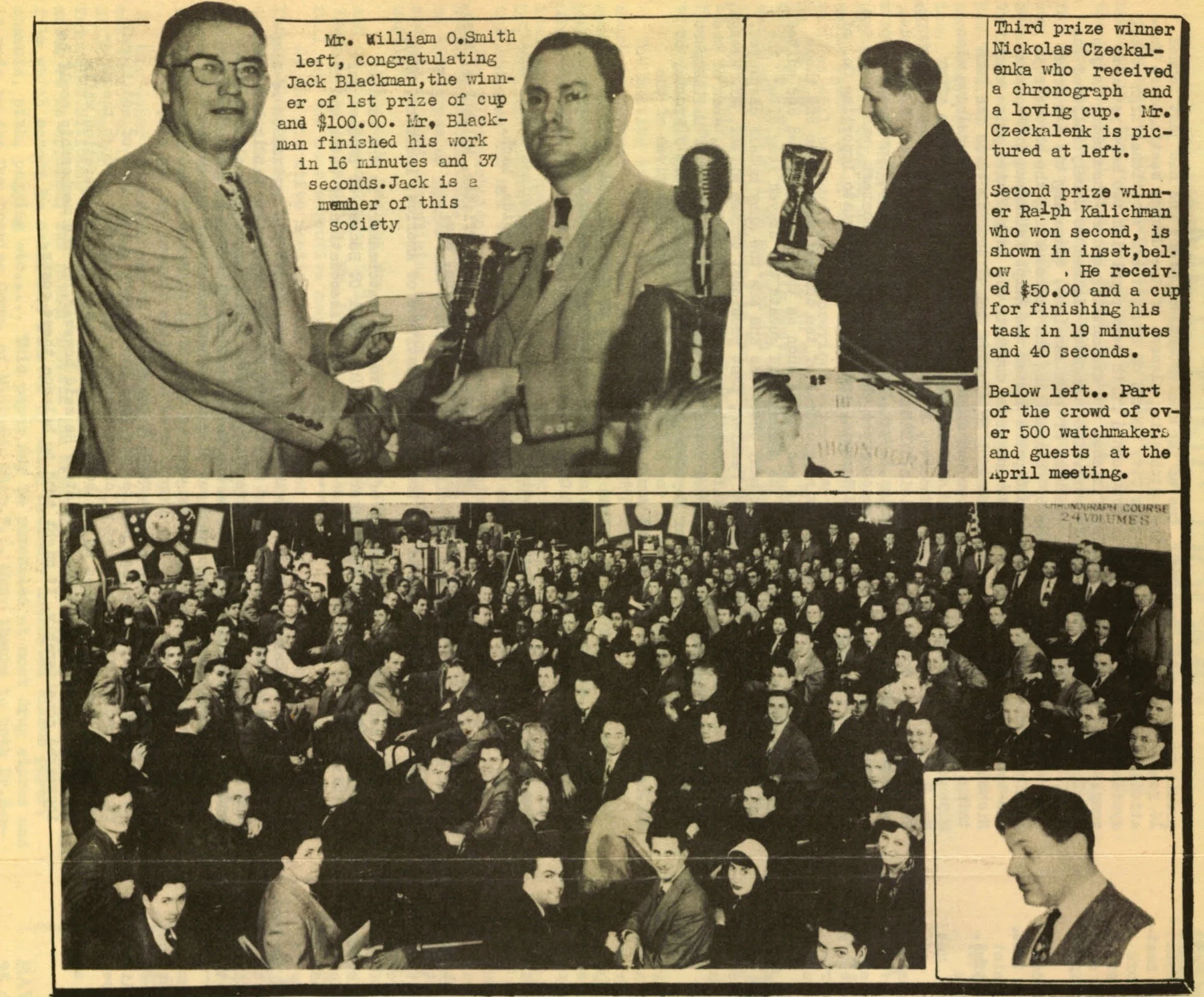 Page from the May, 1950, Horologist's Loupe.