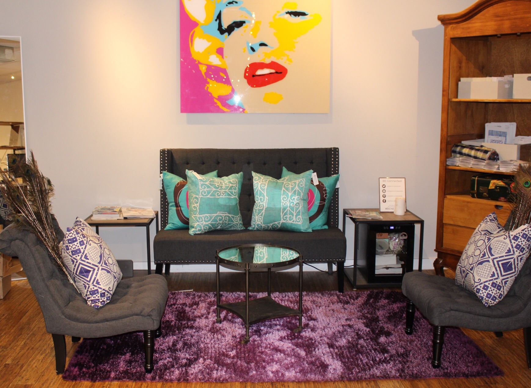 Bohemian Collection arranged in the seating area at Bene Rialto