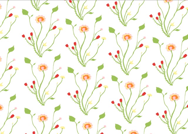 Hand drawn foral motif by Alexis Balkarran
