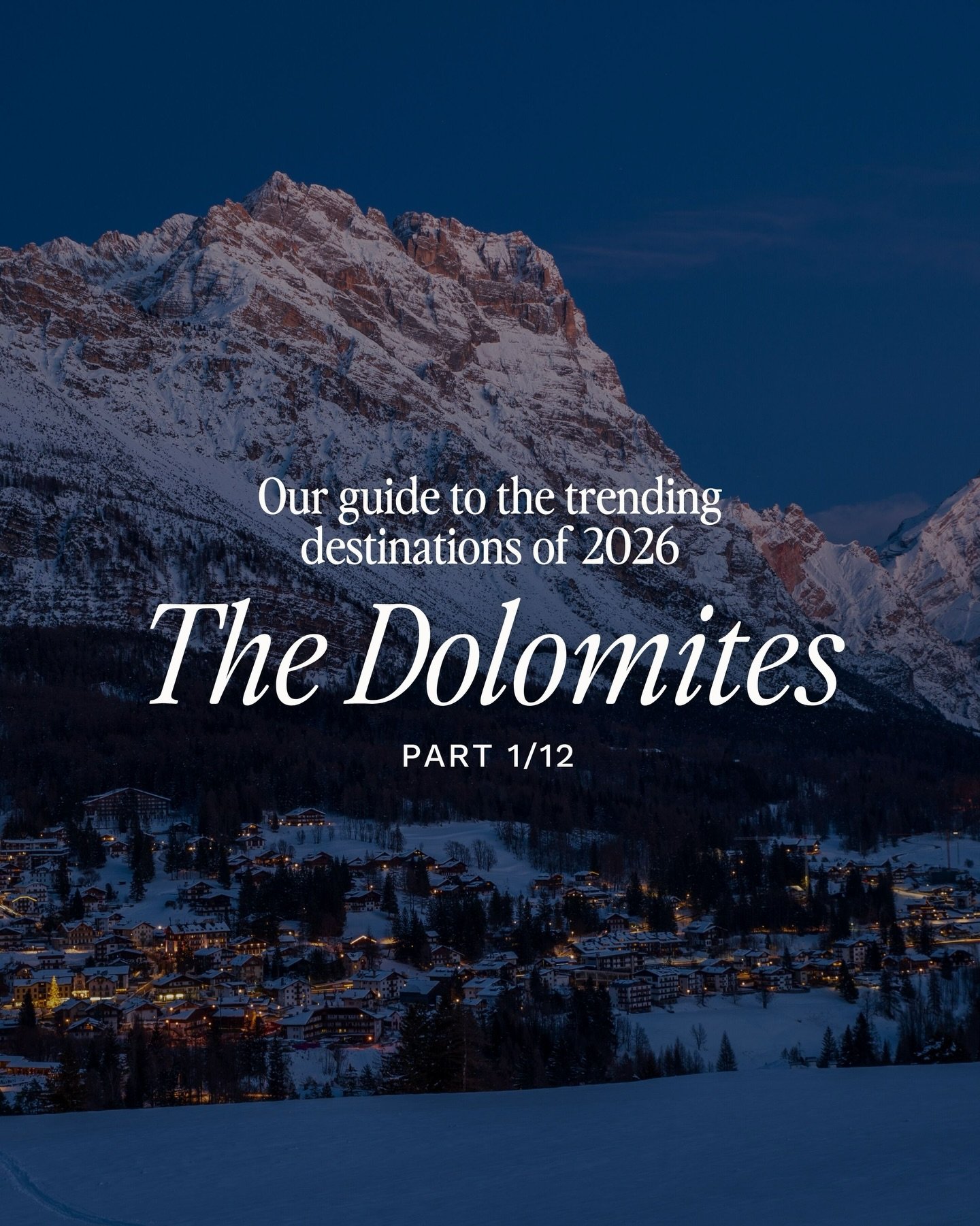 And we&rsquo;re kicking off our Trending Destinations of 2026 series with one of Europe&rsquo;s most exciting mountain regions: the Dolomites.

With the 2026 Winter Olympics heading to Cortina d&rsquo;Ampezzo (6&ndash;22 February 2026), the Dolomites