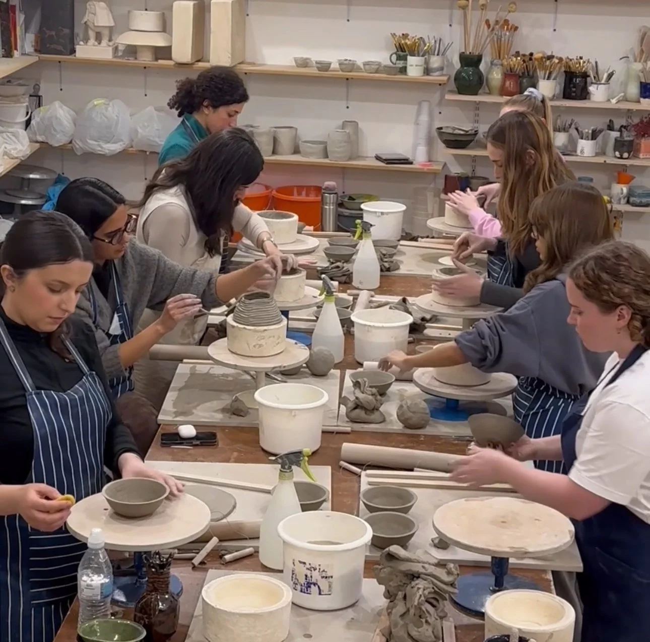 Hand-building pottery class in West Hampstead