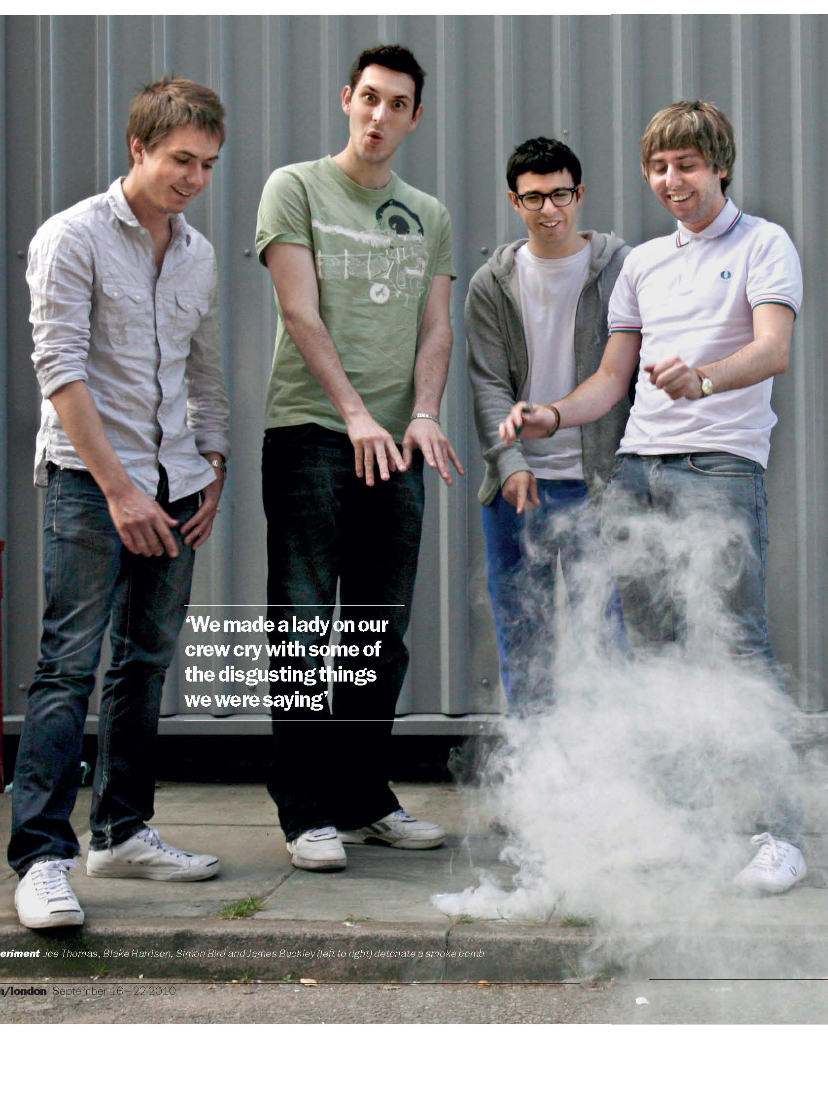 Are the actors from 'The Inbetweeners' as puerile as their characters in the TV show? To find out, I took a bag full of practical jokes for them to play with. For a feature in Time Out magazine to mark the release of series three of the TV show. Click here to read the article .