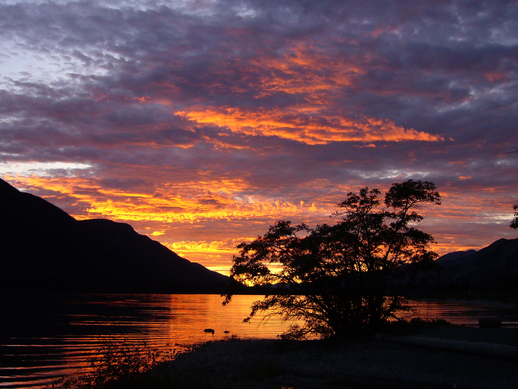 Sunset facing North on Muncho Lake