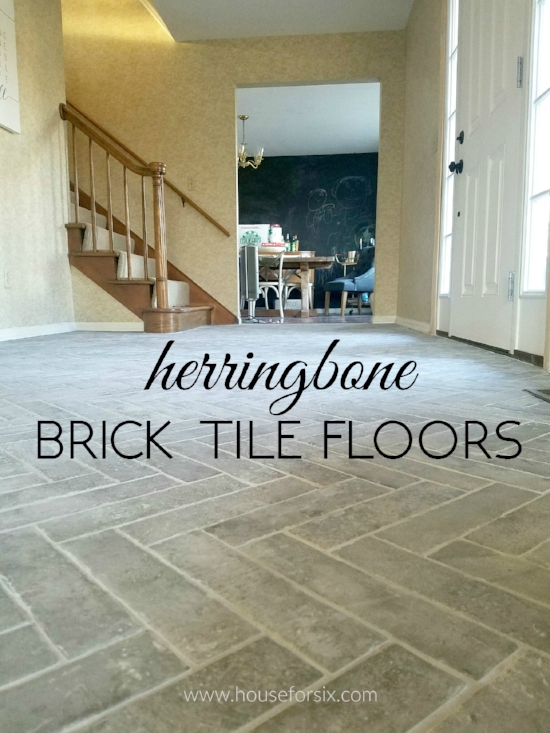 Entry Progress Herringbone Brick Tile Floors House For Six
