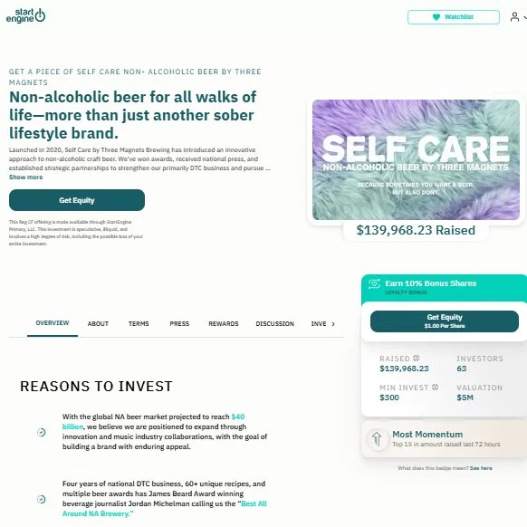 Another one of our beloved customers is running an equity crowdfunding campaign, inviting community members to buy stock in their company via the trusted online platform StartEngine. It's a really cool chance to invest in the future of Three Magnets 