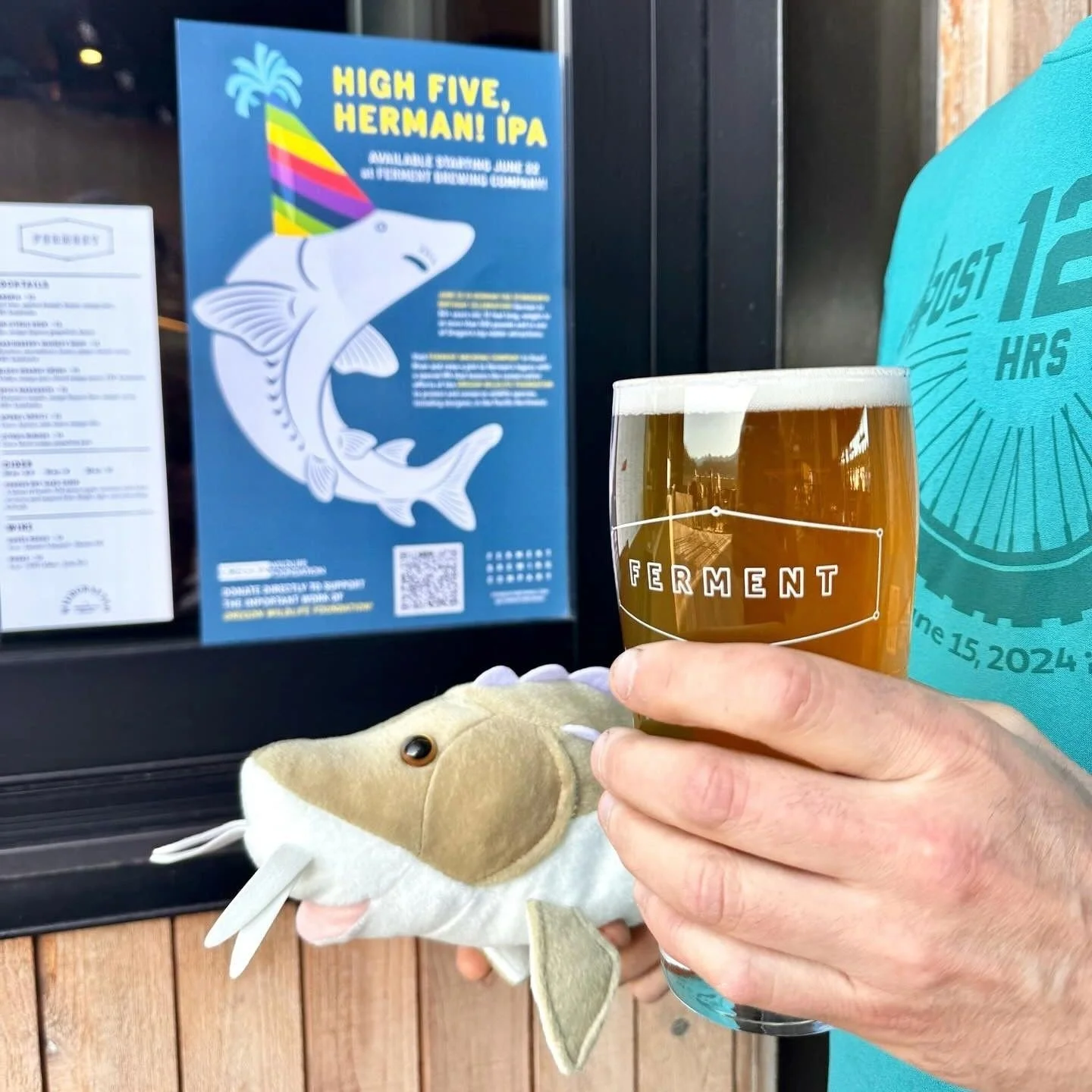So there are these huge dinosaur fish who live in the Columbia River and they can live to be over 100 years old and Ferment made a fish-friendly beer to celebrate a really famous one named Herman and you should go drink the beer. That is all, thank y