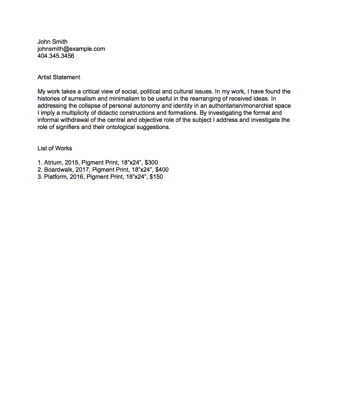 Example Text File