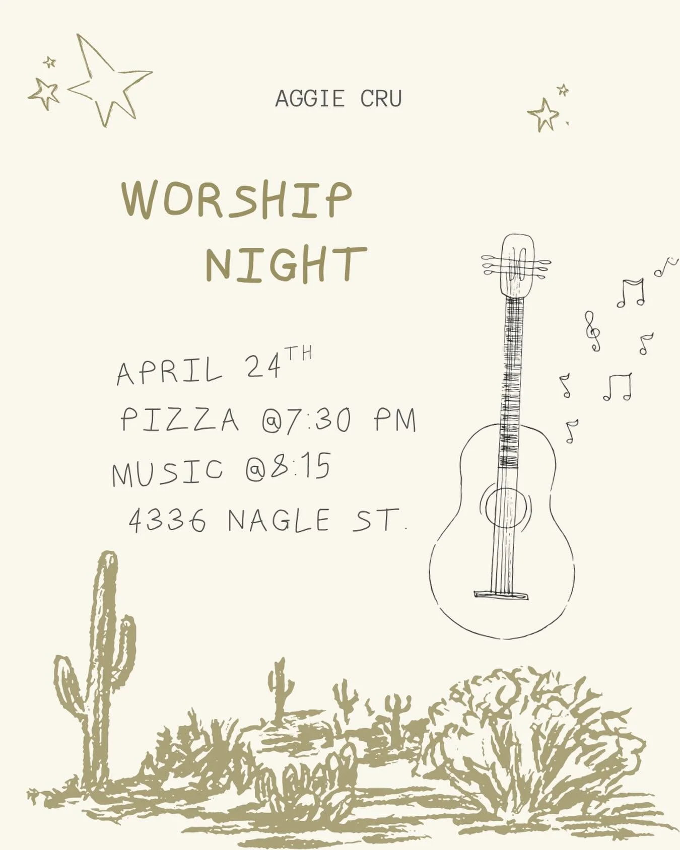 NEXT FRIDAY!! Join us for dinner and a cozy night of talking to God and worshiping him with friends :)