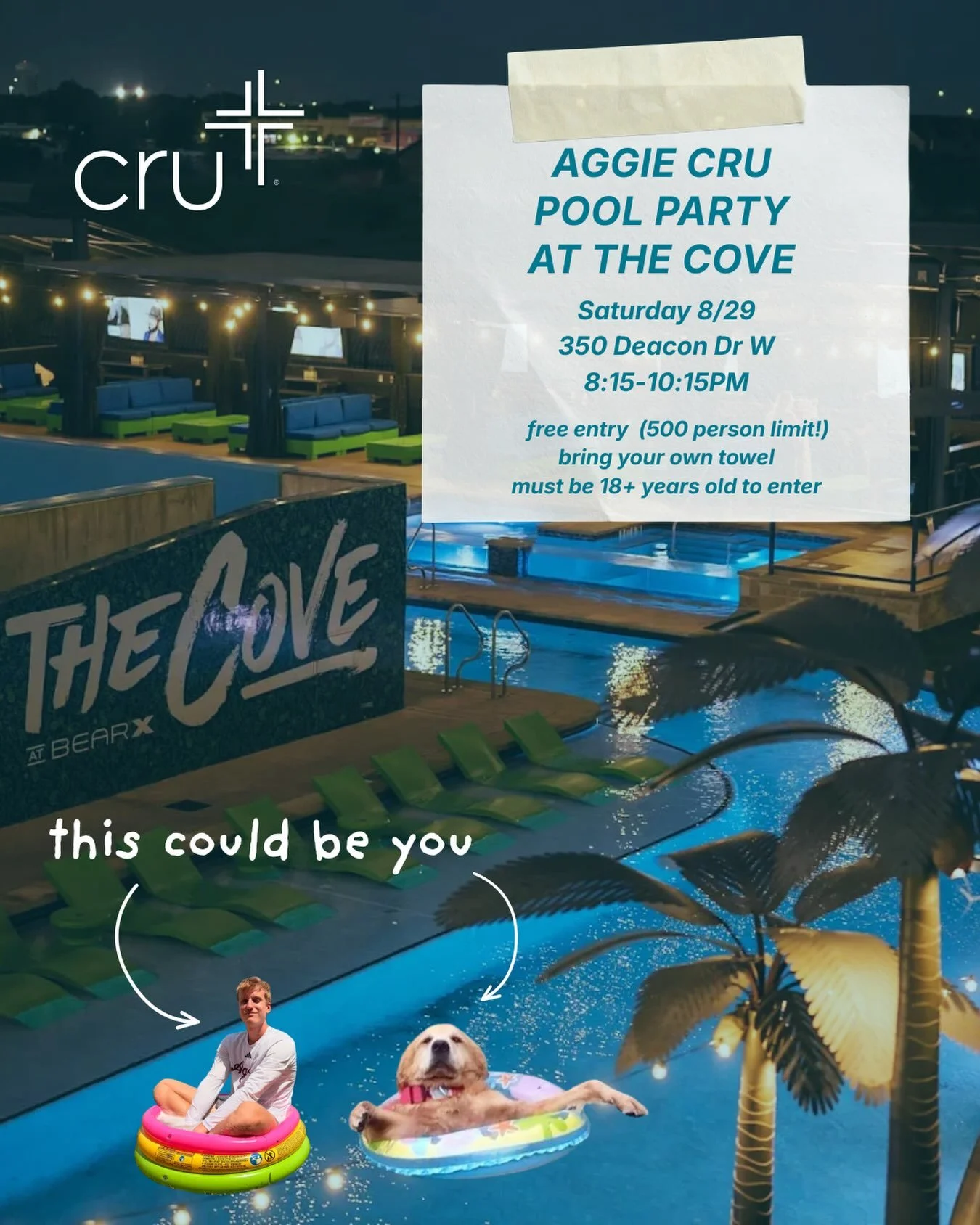 grab your friends and head over to The Cove at BearX THIS SATURDAY! come hang out with us! bring your own towel! 

*must be 18+ years to enter
*max capacity is 500 people so be there at 8:15!
*free entry after you fill out a two minute survey at the 