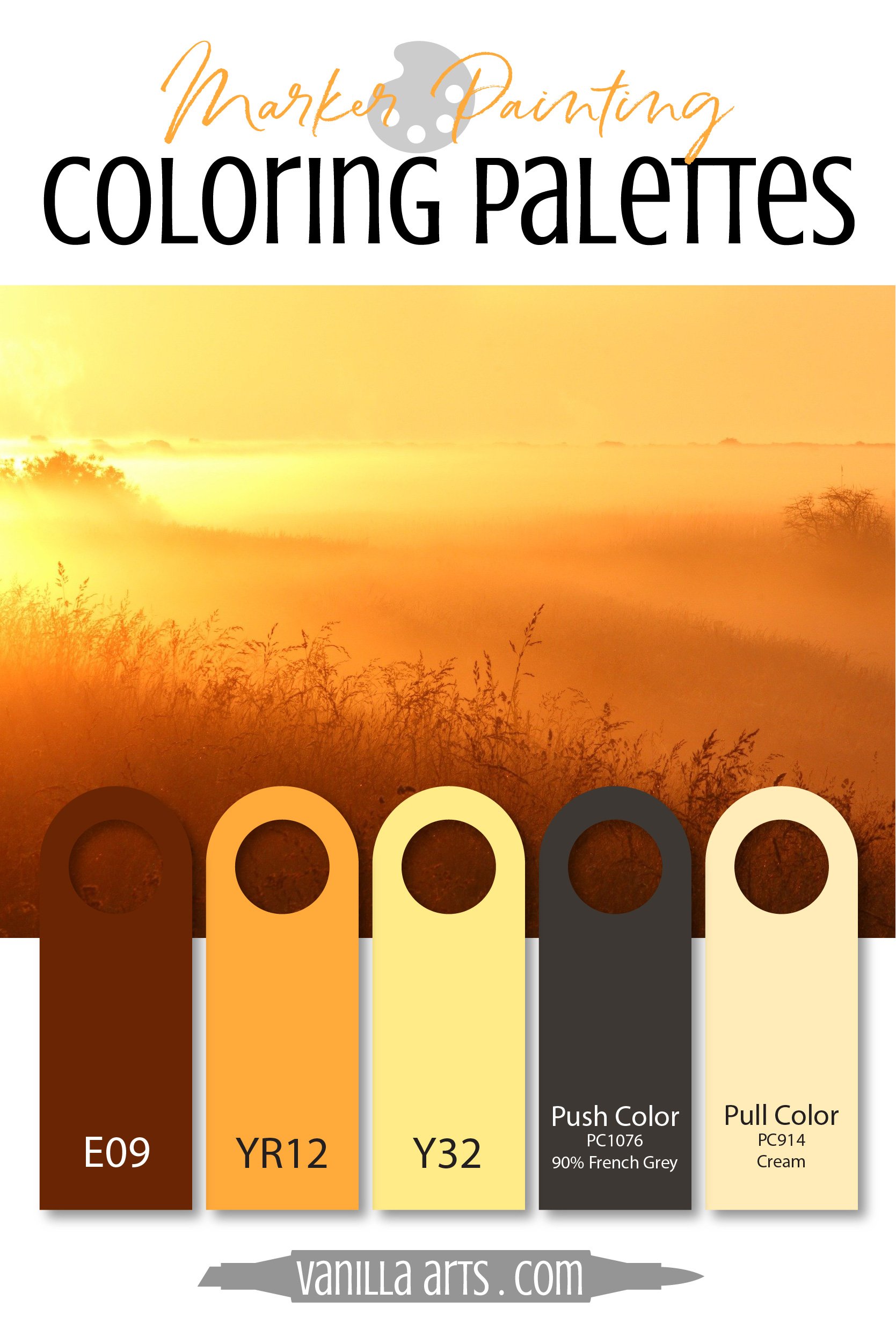 Color Palette: Copic Marker + Colored Pencil Combination (Brown