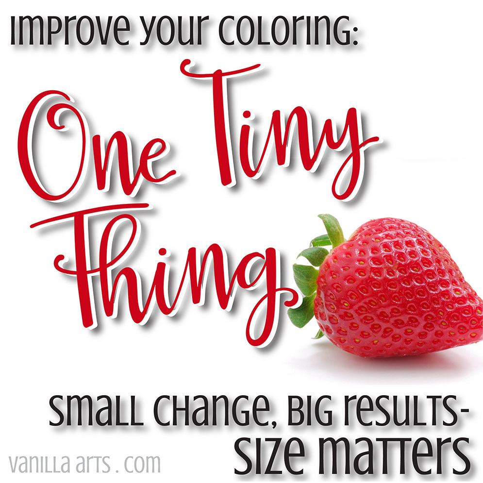 Improve your Copic coloring today with this one tiny tip- the size of your image directly affects your ability to add depth and dimension. | VanillaArts.com