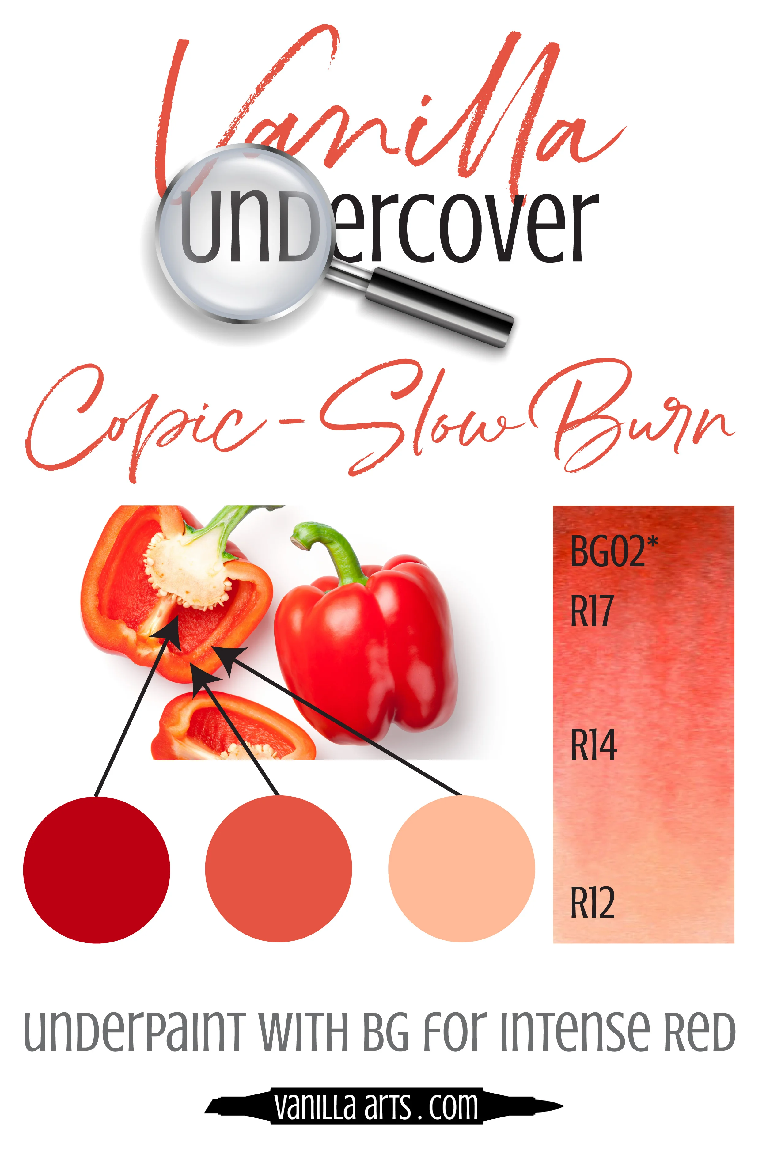 Add dimension and realism by underpainting with Copic Markers! Use B63 underneath your RV's (Red-Violet) blending combination to capture the look of light, frothy Pink Merengue. | VanillaArts.com | #copicmarker #realisticcoloring #underpainting
