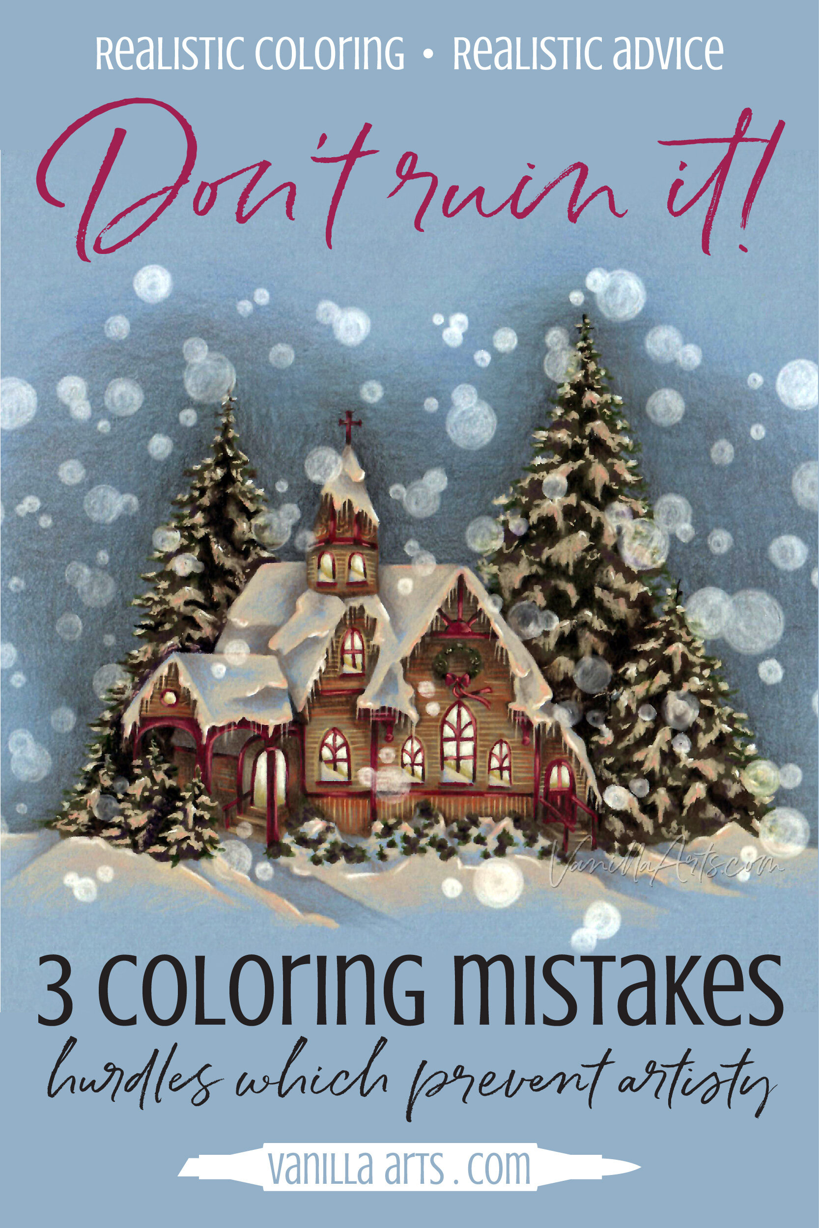 Artistic Coloring: 3 Mistakes Everyone Makes with Stamps (Copic Markers,  Colored Pencils) — Vanilla Arts Co.