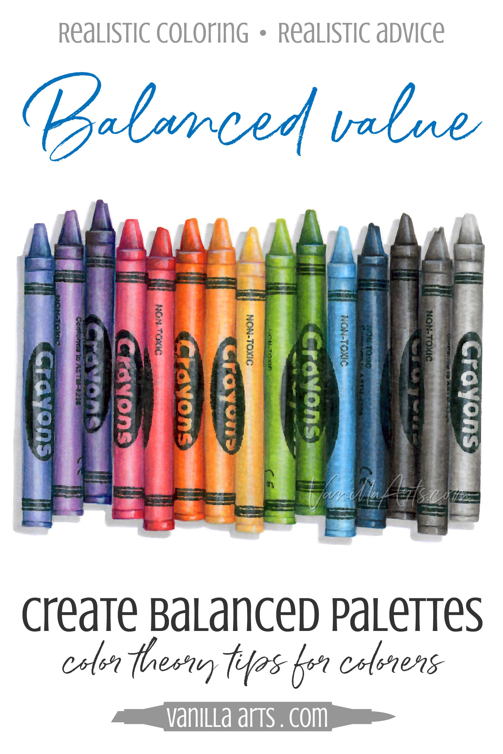 Color Theory Tip: Distracted by Hues? The Importance of Value (Copic Marker,  Colored Pencil) — Vanilla Arts Co.