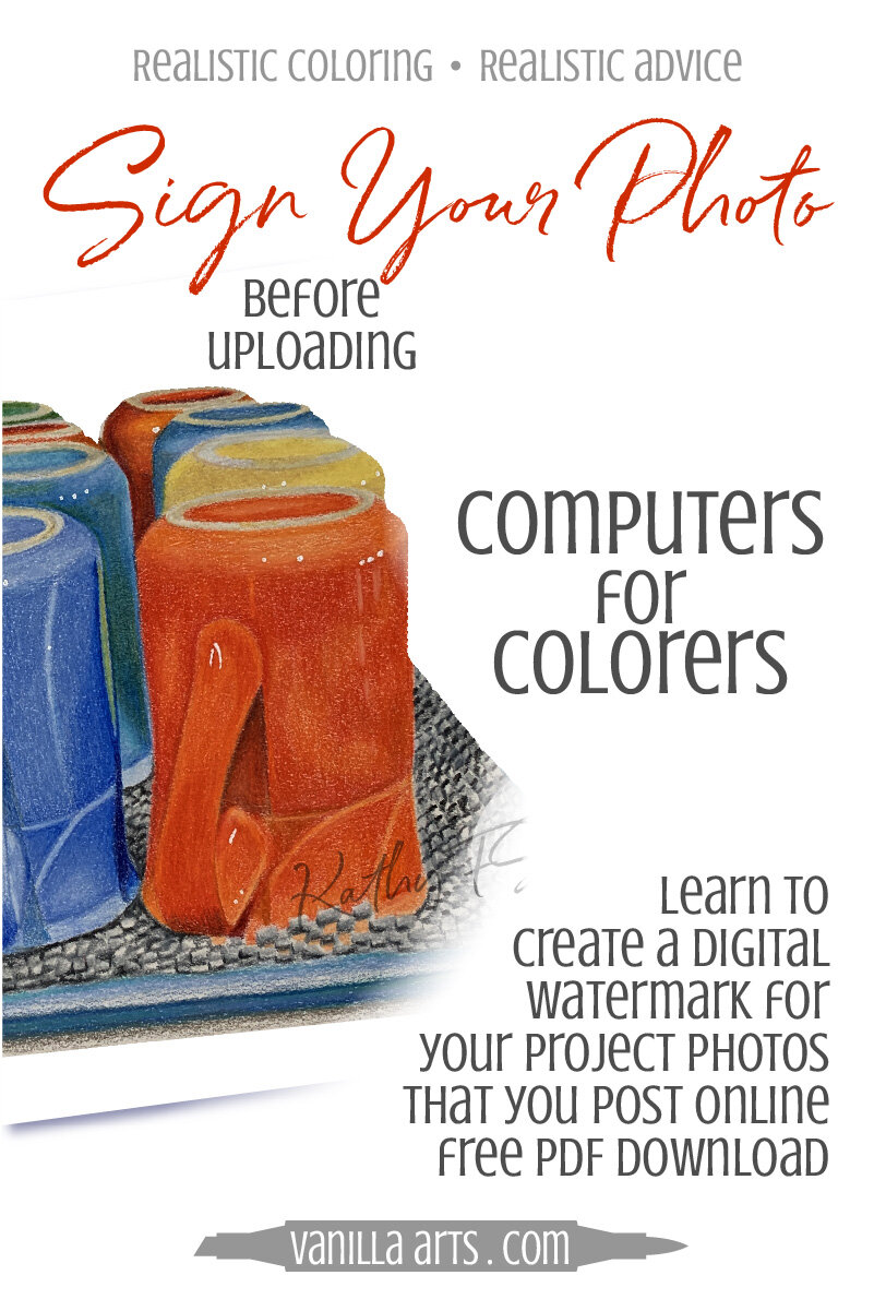 Computers For Colorers How To Watermark Your Project Photos