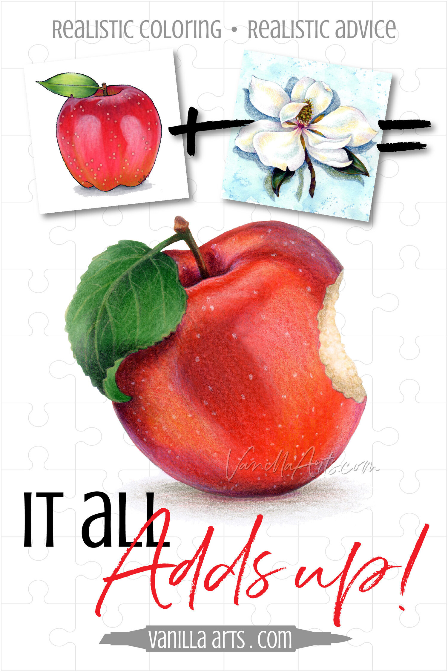 You don’t need a new Copic Marker or colored pencil class for everything you want to color. Good technique adds up! You can create this realistic advanced apple using my beginner apple lesson plus the