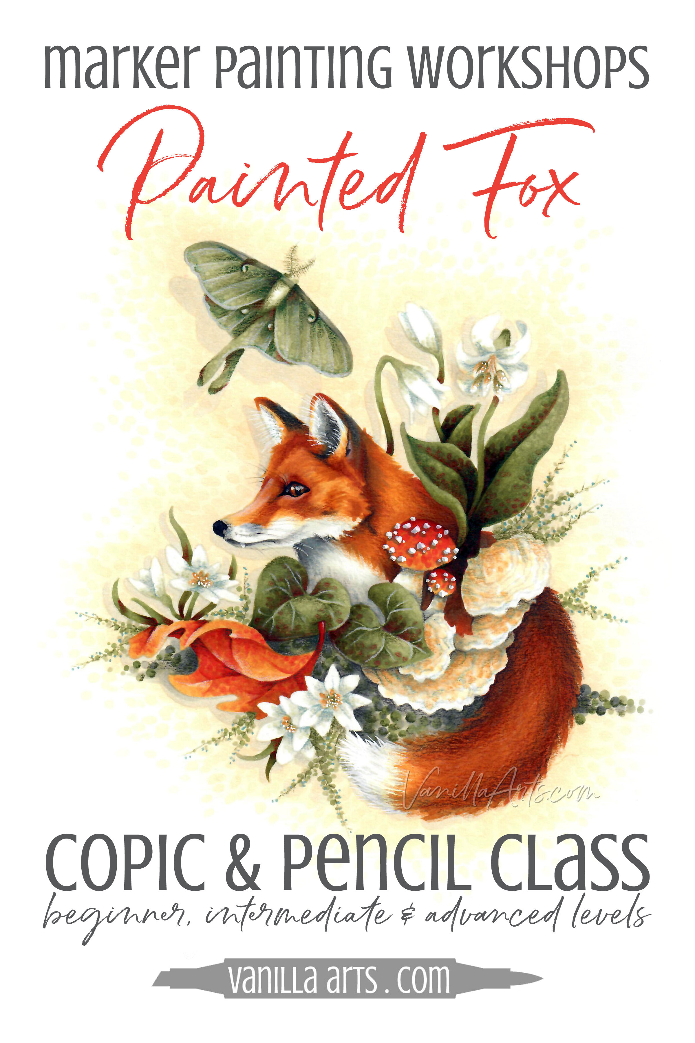 Prismacolor Technique Digital Art Lesson, Animal Drawing Set, Level 1 How  to Draw Animals with Colored Pencils, Graphite Pencils, Fox Drawing Lesson