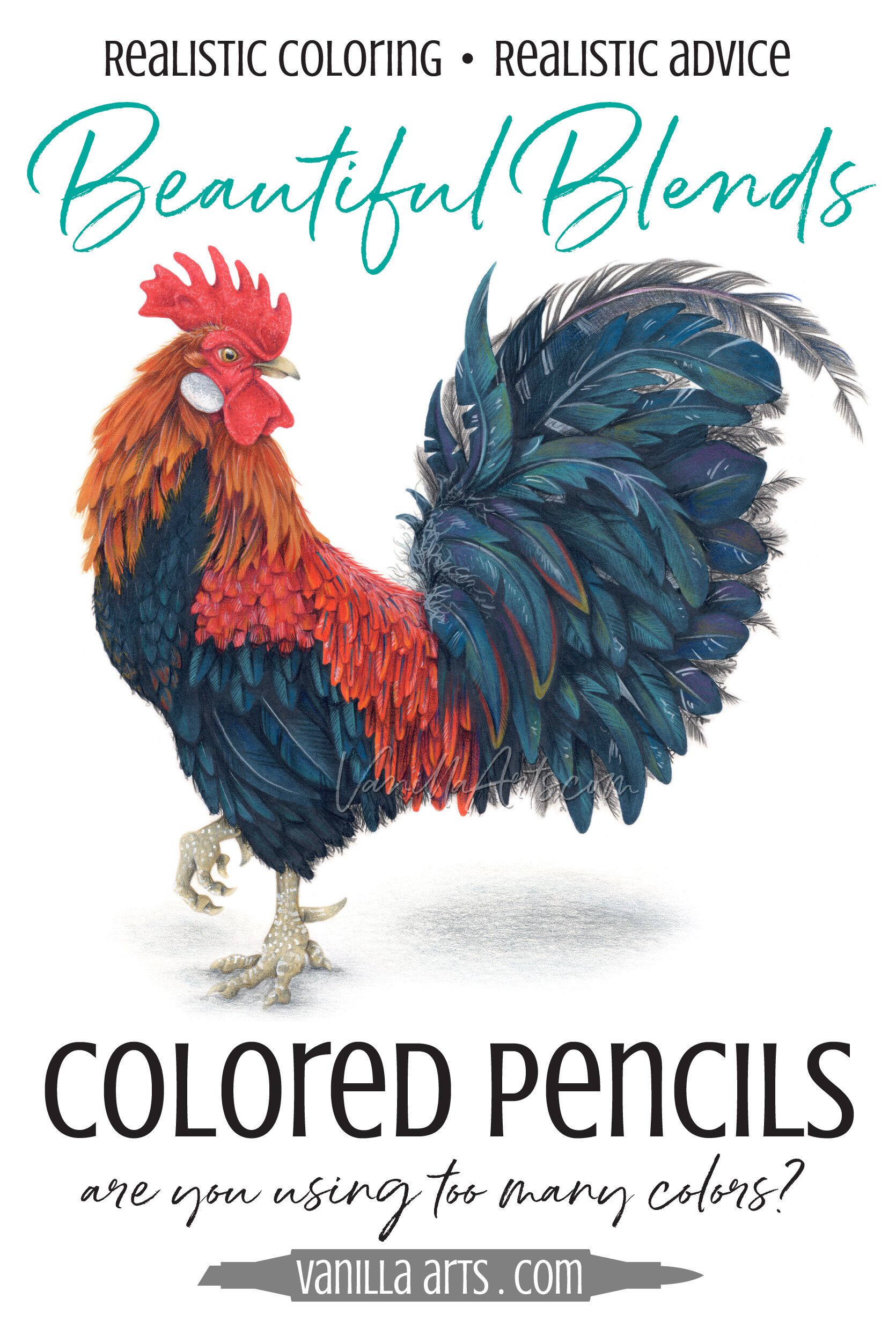 4 Colored Pencils Blending Pencil Colored Stock Photo