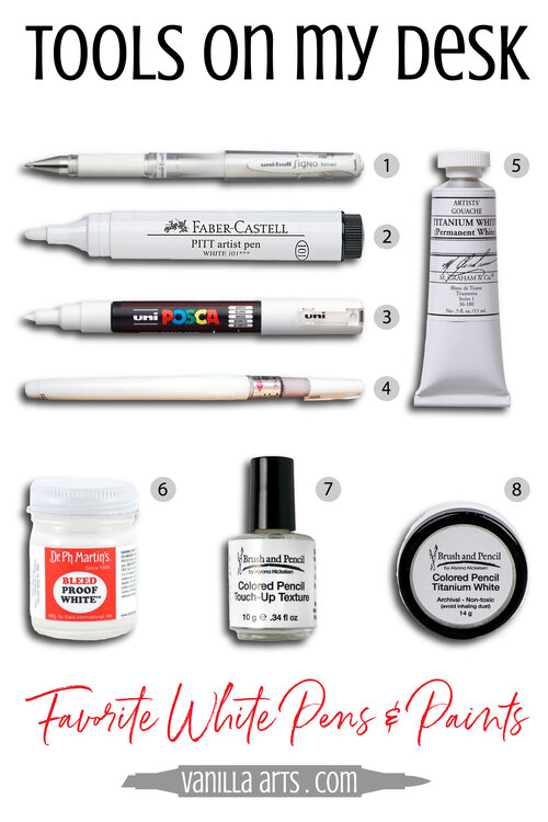 Artist Supplies Review - White Pens 