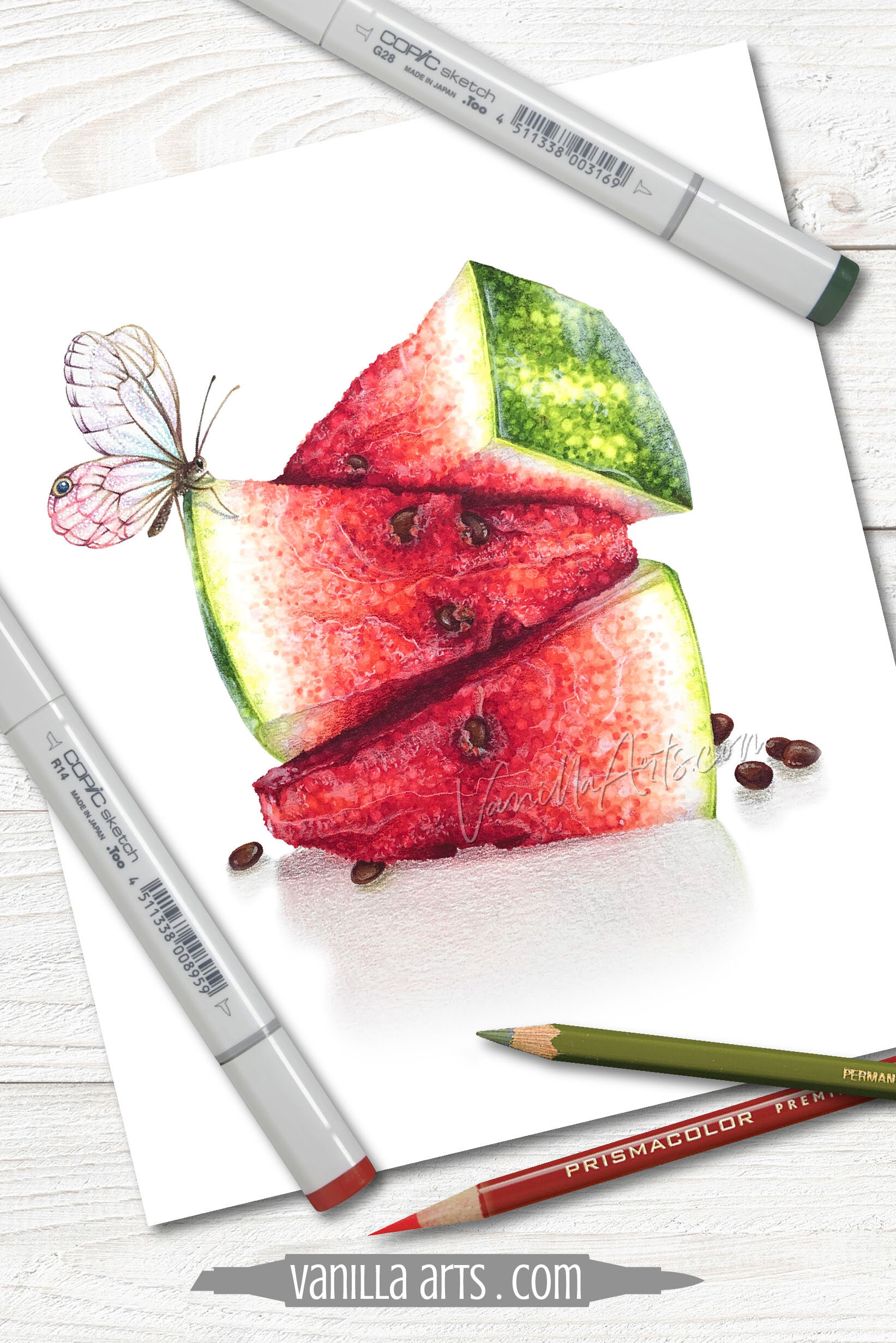 How to use MARKERS with COLORED PENCILS - Drawing Realistic