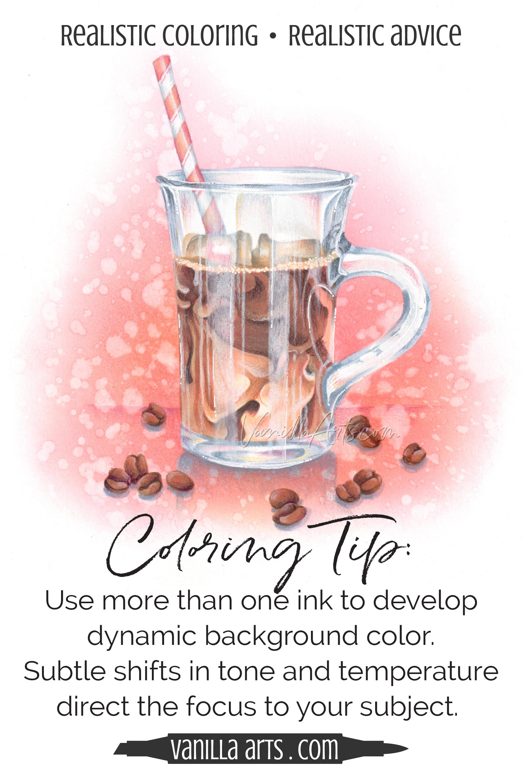 Coloring Tip: The Secret to Beautiful Backgrounds (Copic Marker, Colored  Pencil, Distress Ink) — Vanilla Arts Co.