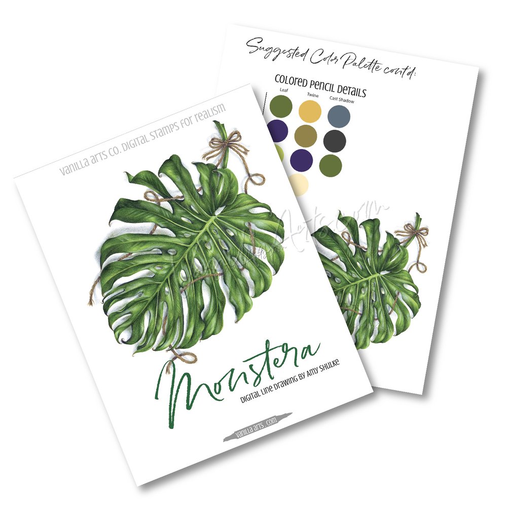 Monstera Coloring Kit: for Copic Marker, Colored Pencil