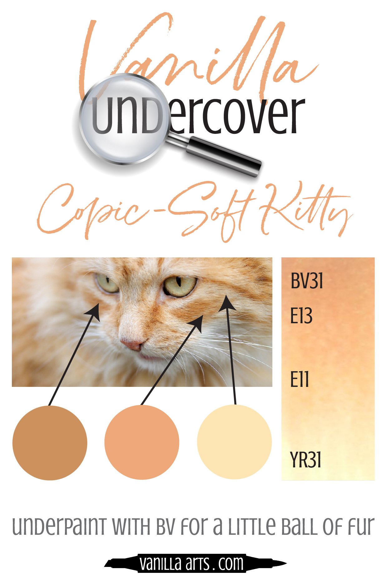 Vanilla Underpaint: Blending Combinations for Realistic Color - Earth Swatch  (Soft Kitty) — Vanilla Arts Co.
