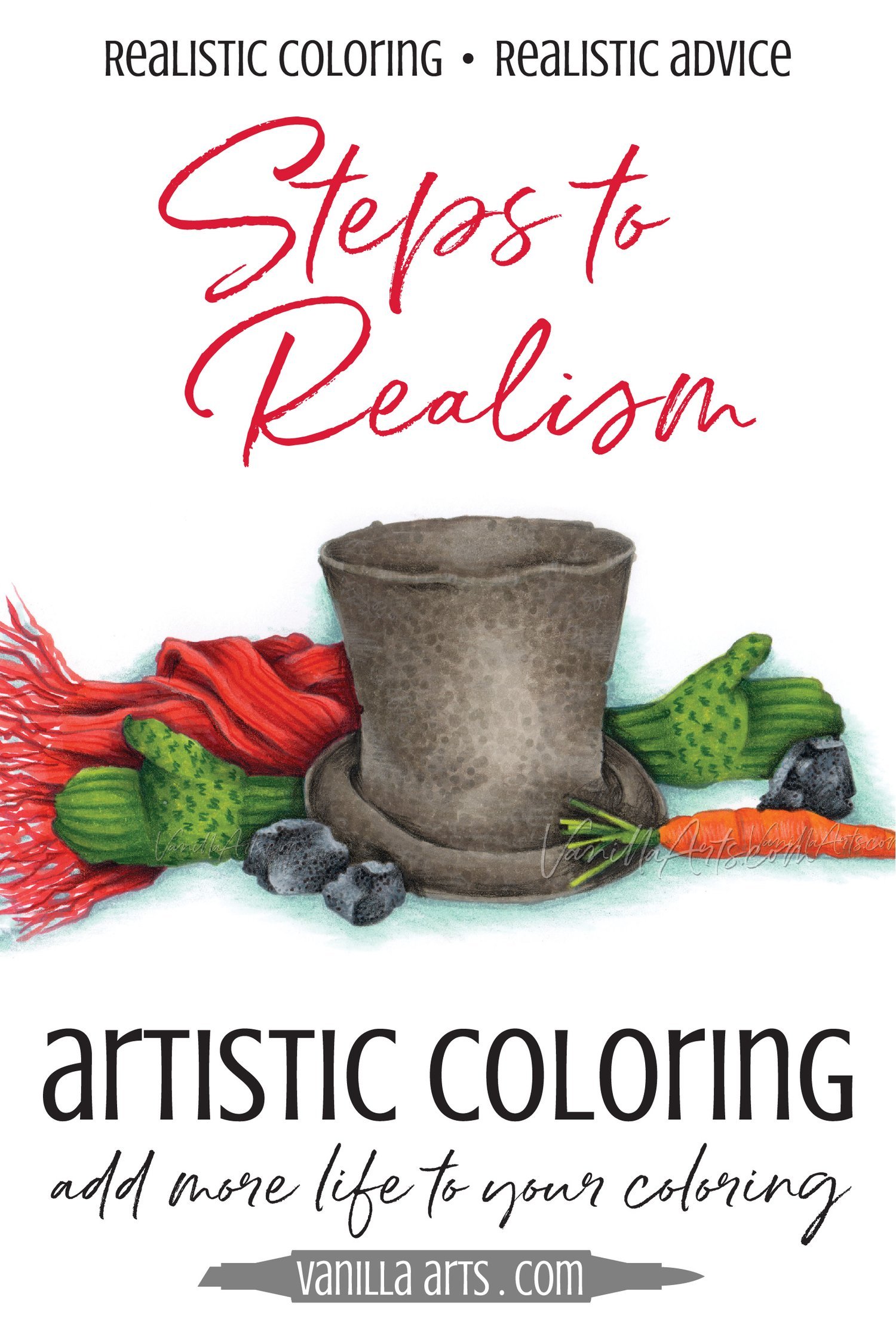 Steps to Realism: Coloring beyond Smooth Blending Combinations (Copic Marker, Colored Pencil)