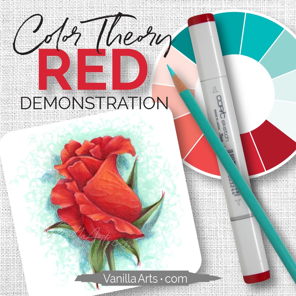 Color Theory for Markers: Romantic Red Florals (Live Swatching