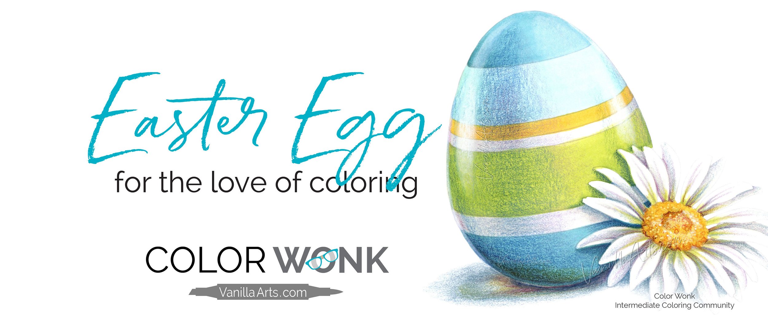 Easter Egg: Intermediate Coloring (Copic Marker, Colored Pencil)