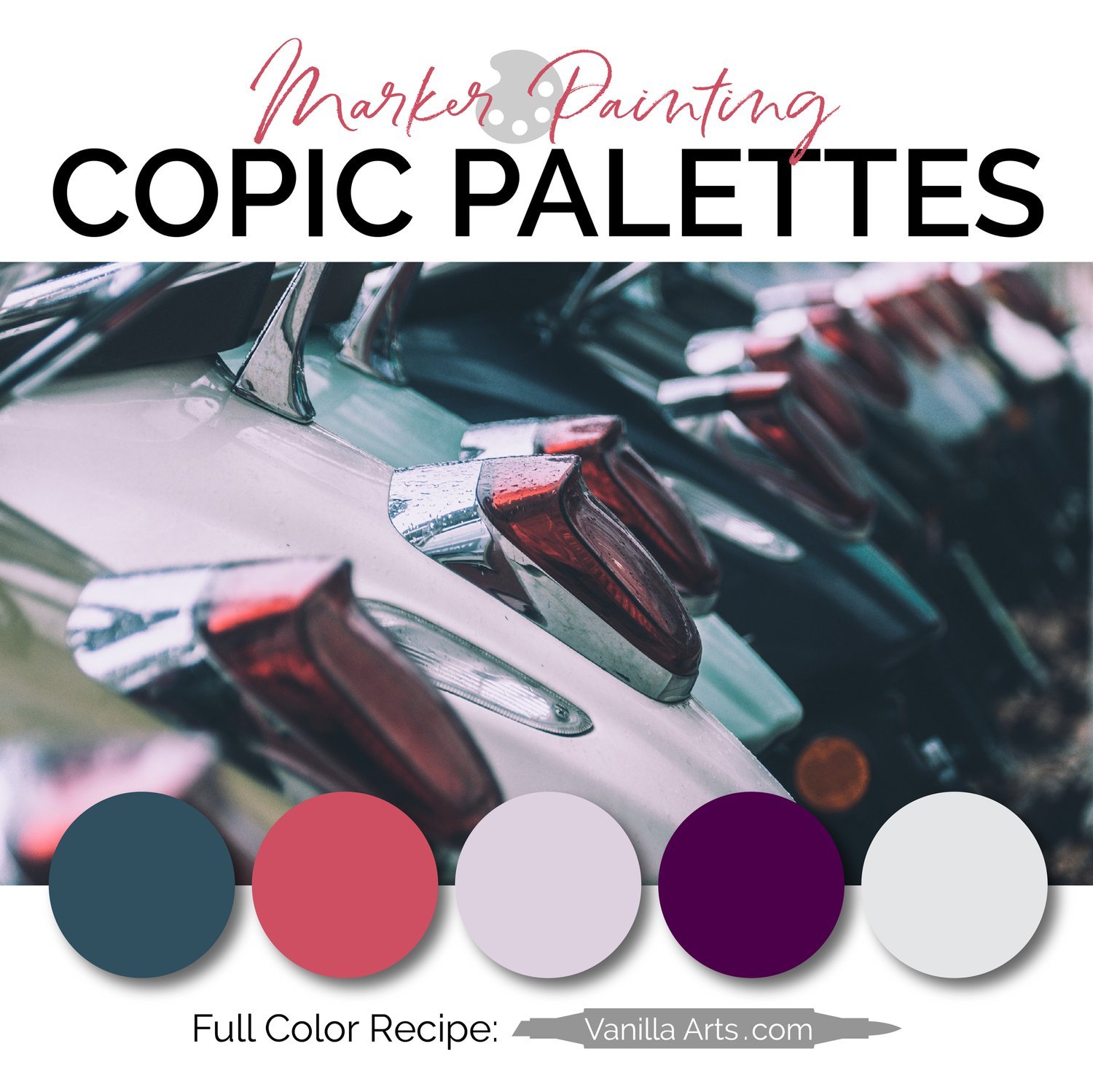 Color Palette: Copic Marker + Colored Pencil Combination (Blue, Aqua) —  Vanilla Arts Co.