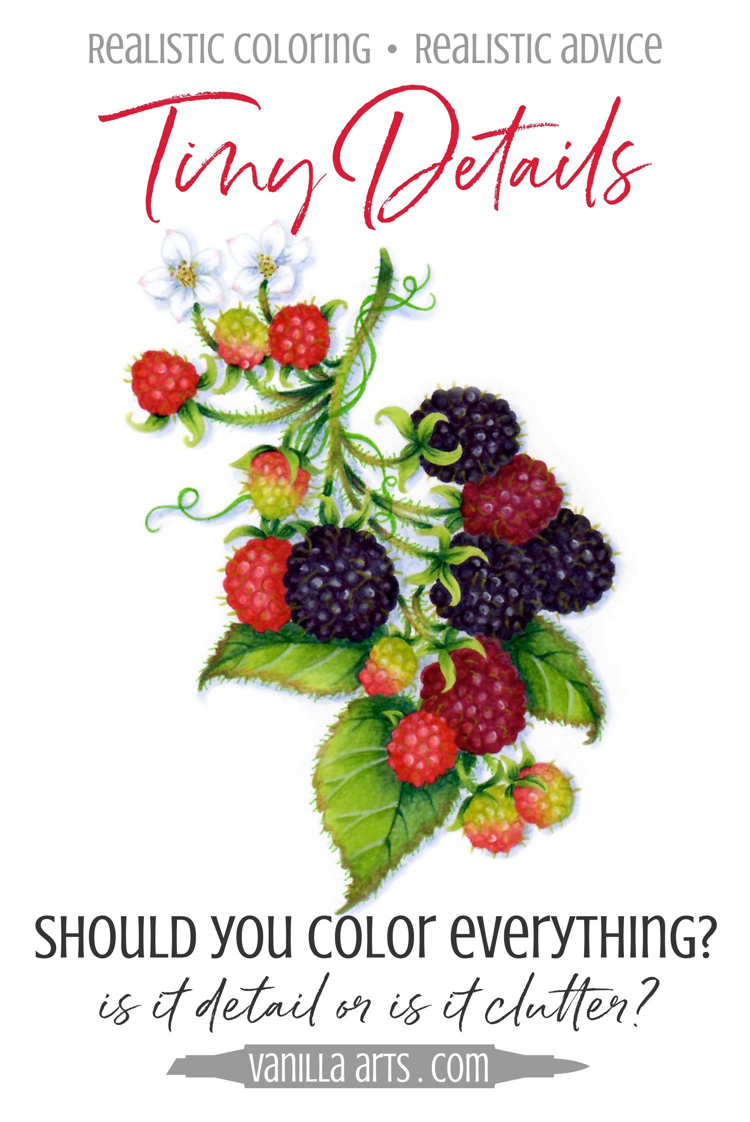 Artistic Coloring: Tiny Details - how to decide which details are important &amp; what to skip