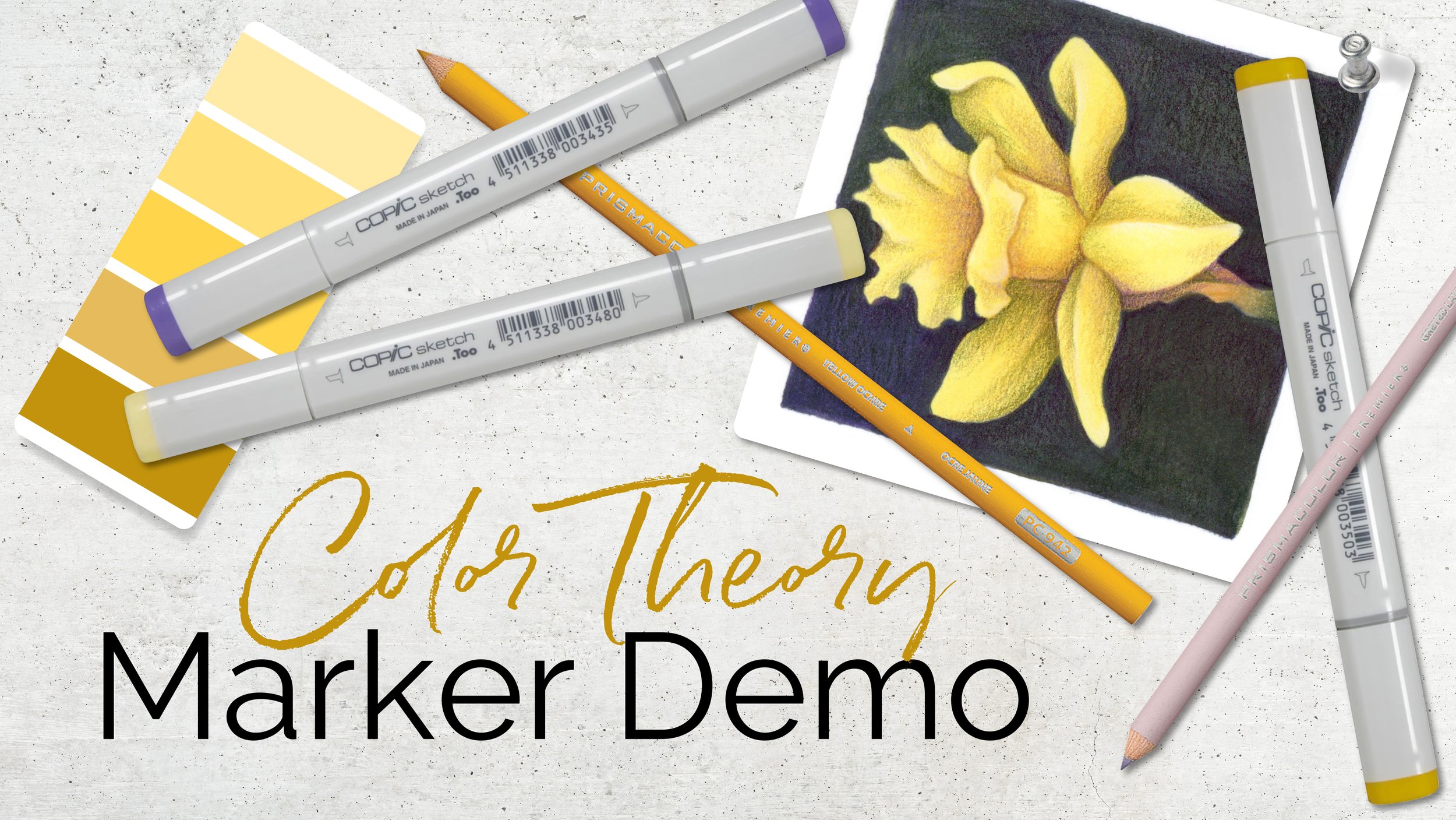 Color Theory for Markers & Pencils: Shade a Yellow Daffodil (Coloring Demo  - Episode 2) — Vanilla Arts Co.