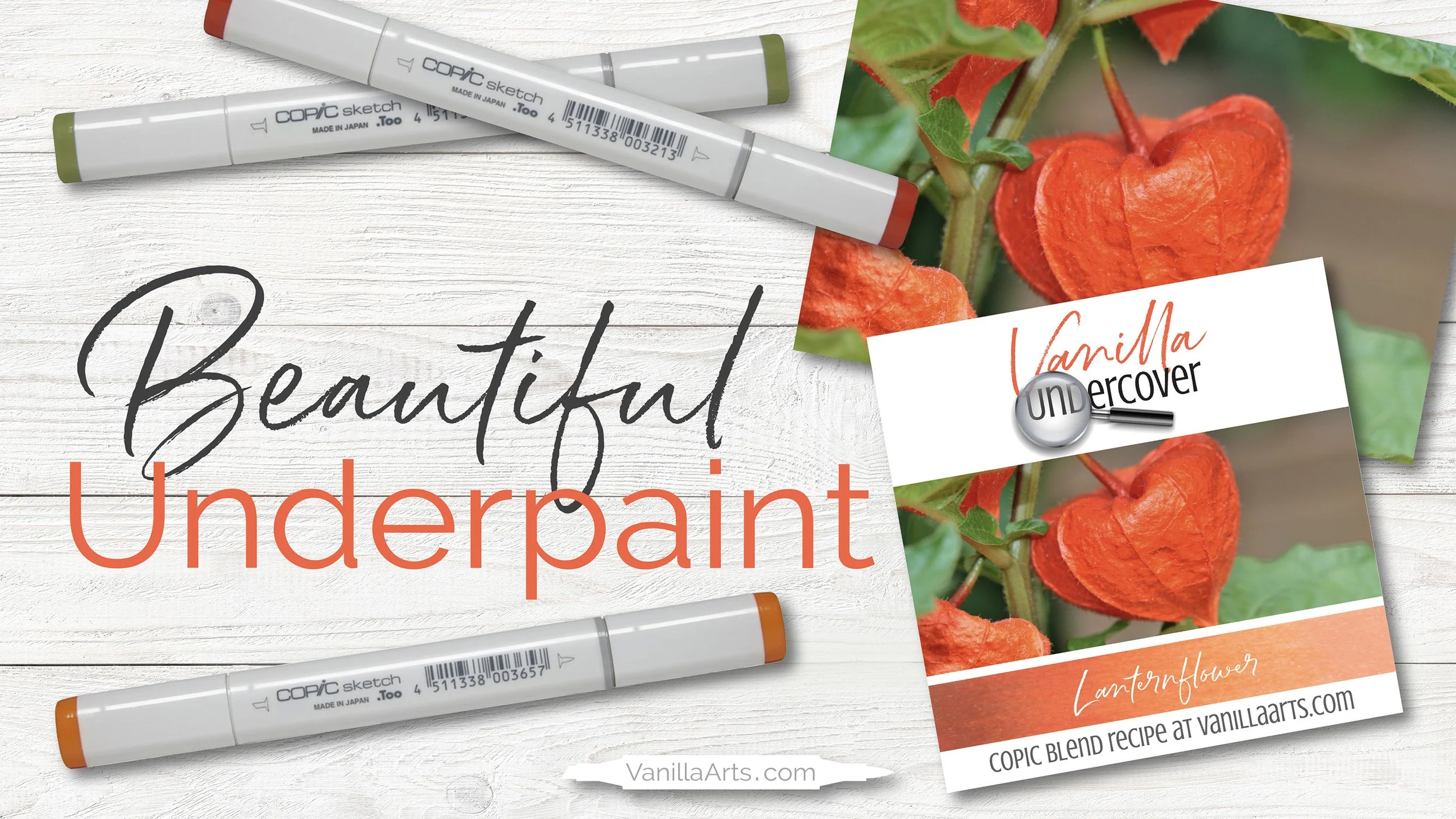 Copic Marker Underpaint Realistic Orange Blending Combination Lanternflower — Vanilla Arts Co.