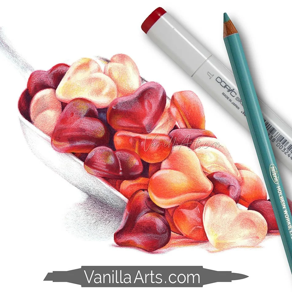 Marker + Colored Pencil Mixed Media Illustration, Instruction