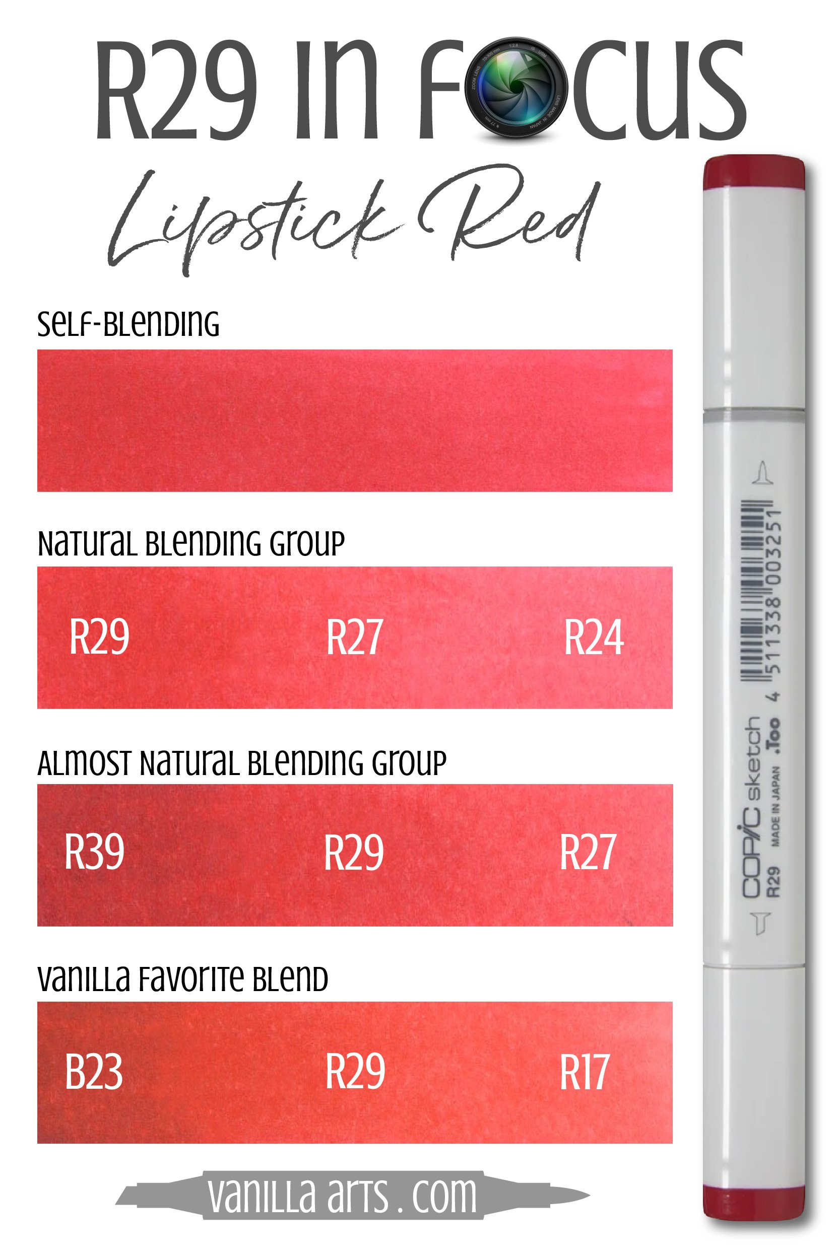 Copic R29 Copic Marker R29 “Lipstick Red” (Coloring Tips for Classic Red ...