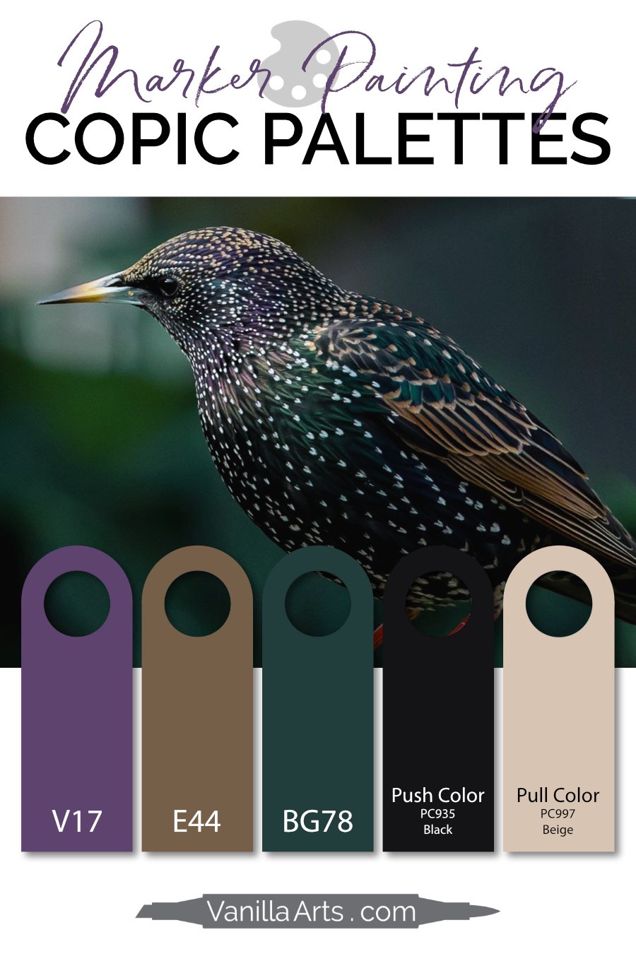 Color Palette: Copic Marker + Colored Pencil Combination (Violet, Brown ...