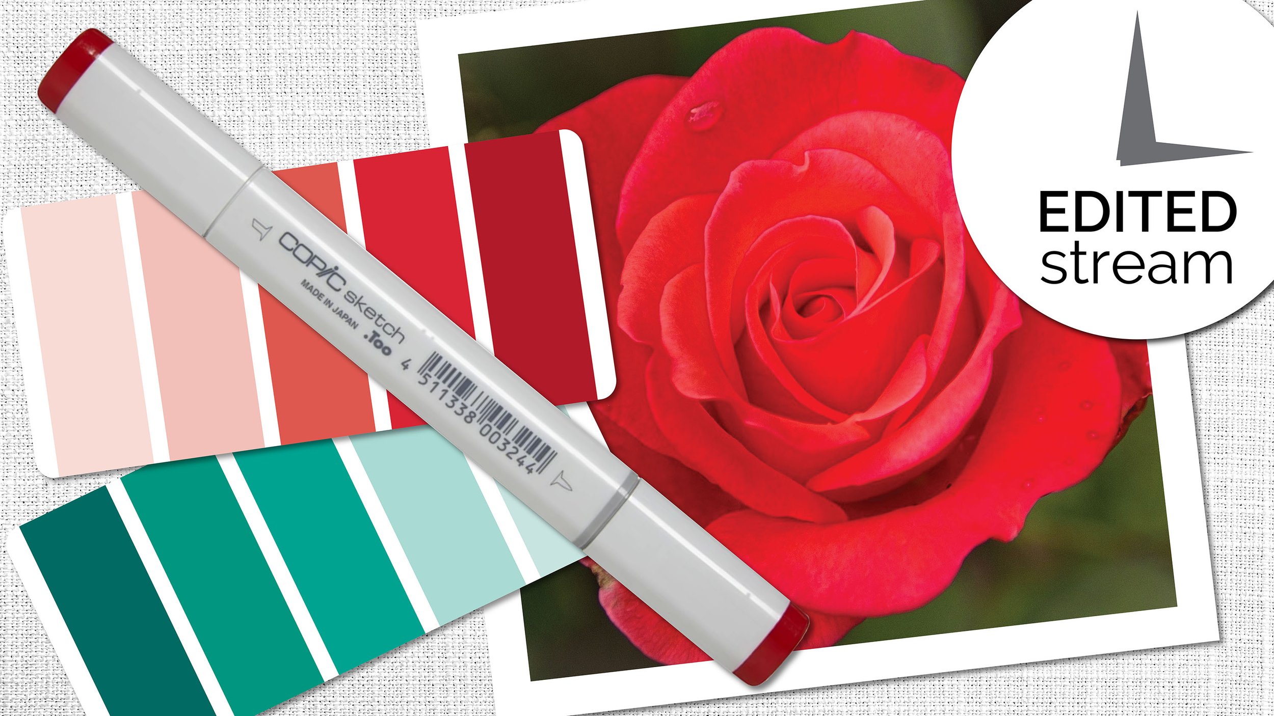 Color Theory for Markers: Romantic Red Florals (Live Swatching